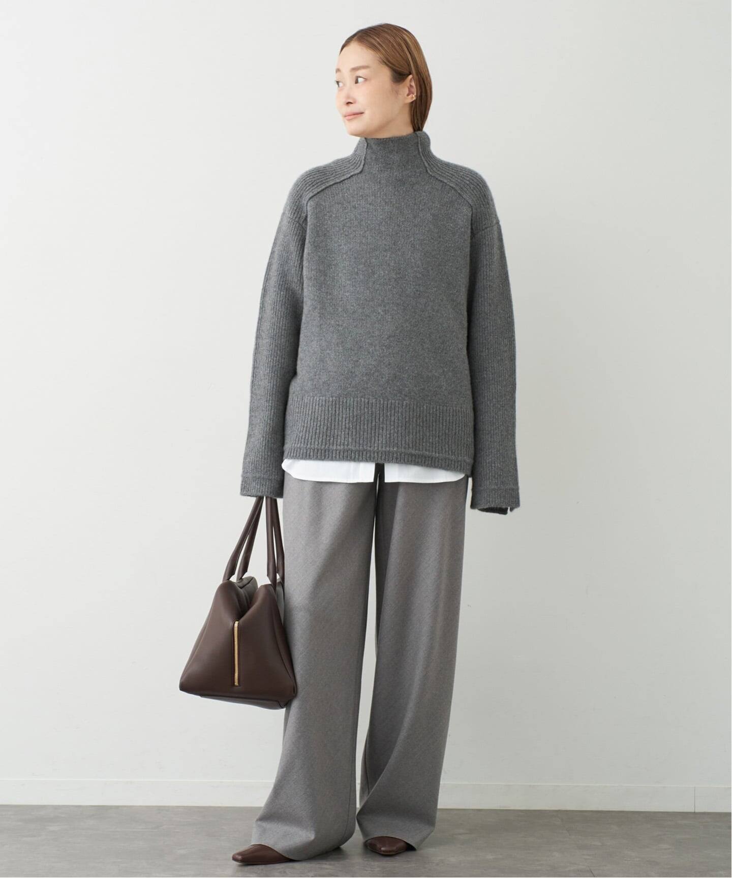 MARIA MCMANUS/マリアマクマナス】Button Mock Neck（ニット／セーター