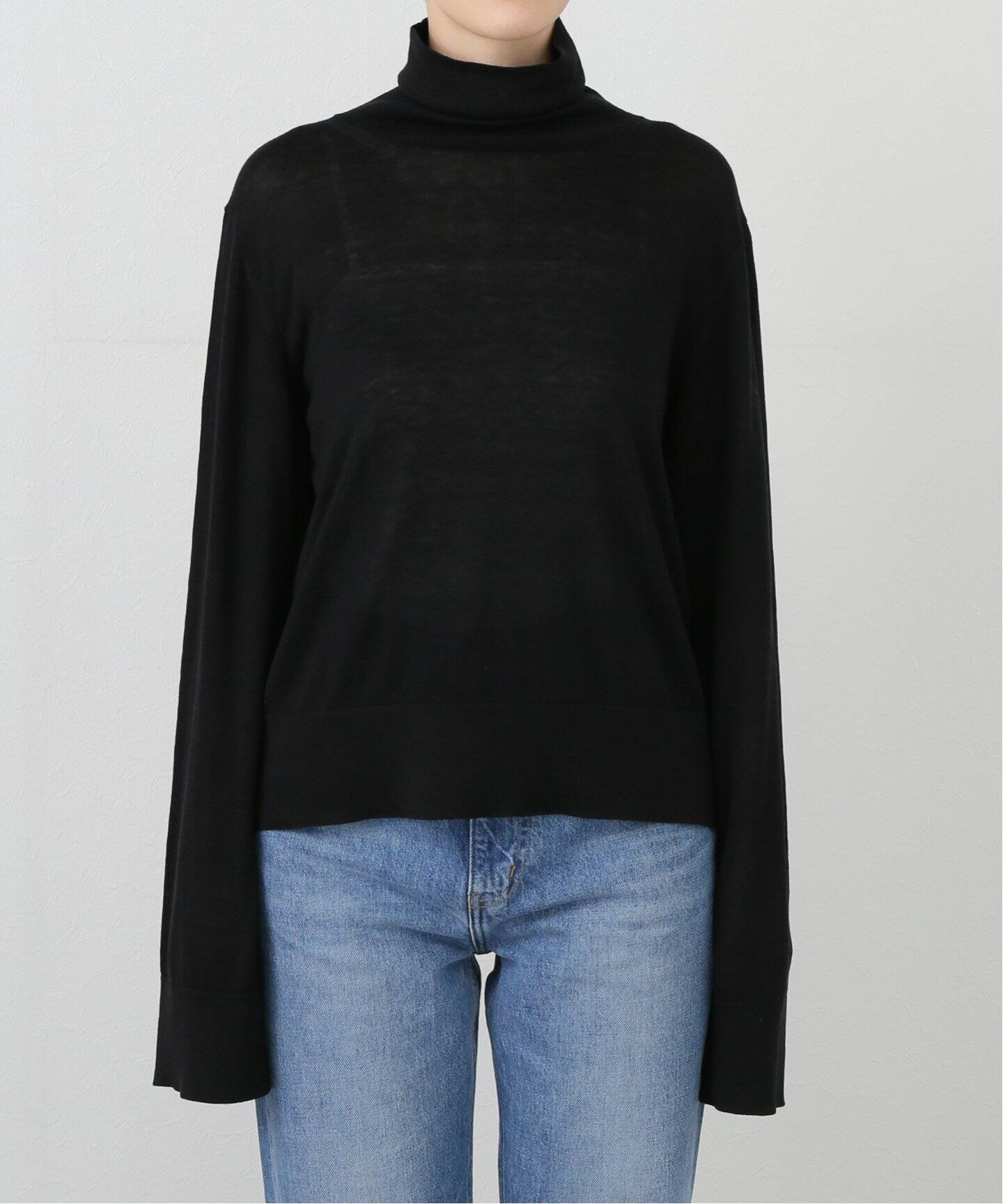 Col Pierrot/コルピエロ】Washable SILK SLIT ニット(BLACK)（ニット