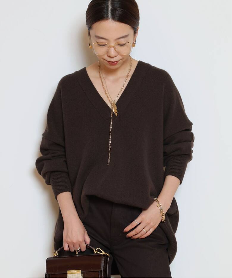 1回着用のみ！【MUSE de Deuxieme Classe】Vネック ニット ドゥーズイエムクラMUSE Vネック綿ニット