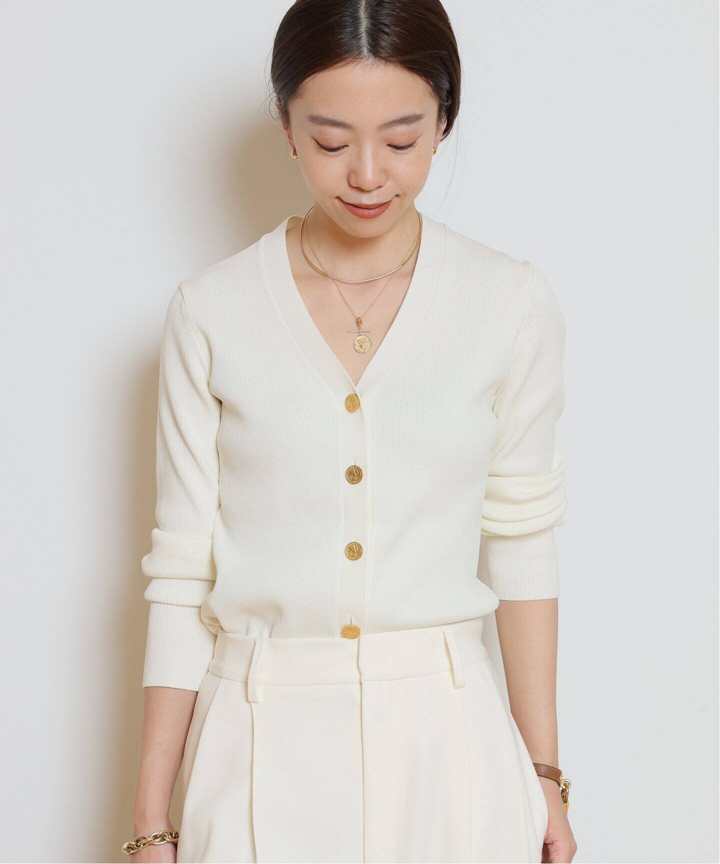 DINER RIB Vネック カーディガン（カーディガン）｜MUSE de Deuxieme  