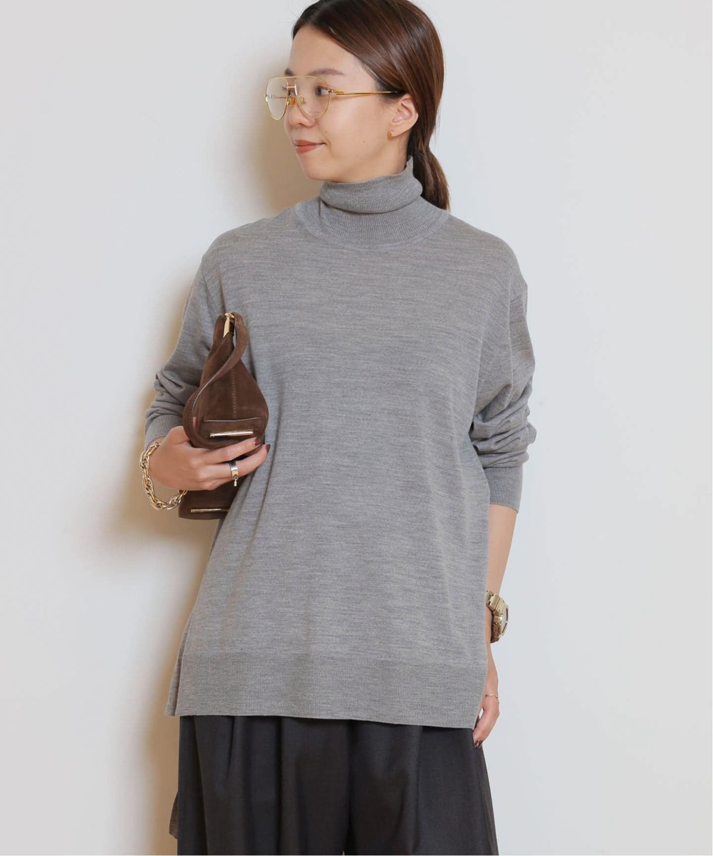 MUSE de Deuxieme Classe ミレニアムタートルネックニット MILLENNIUM タートルネック スリットプルオーバー（ニット