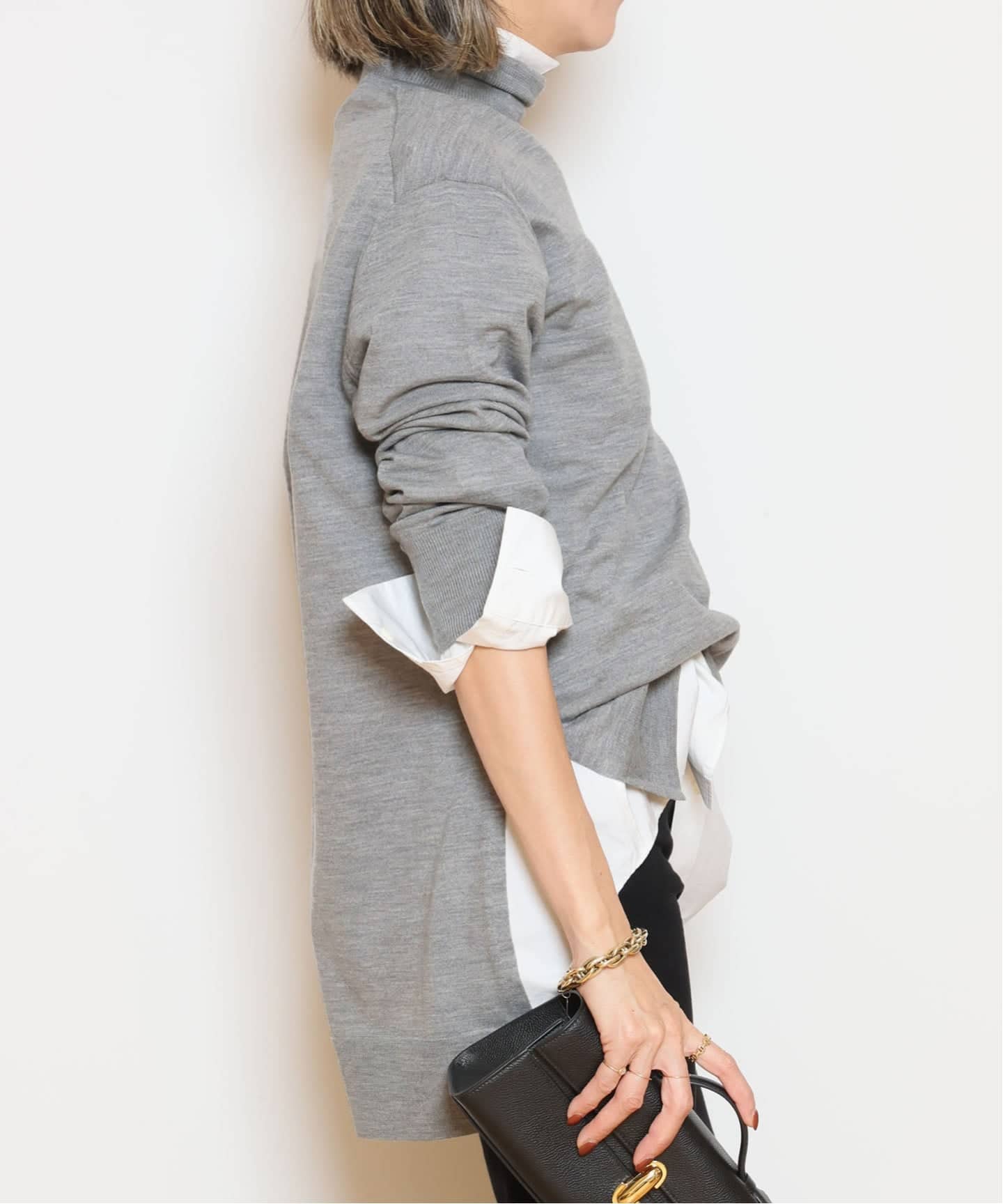 MILLENNIUM タートルネック スリットプルオーバー（ニット／セーター