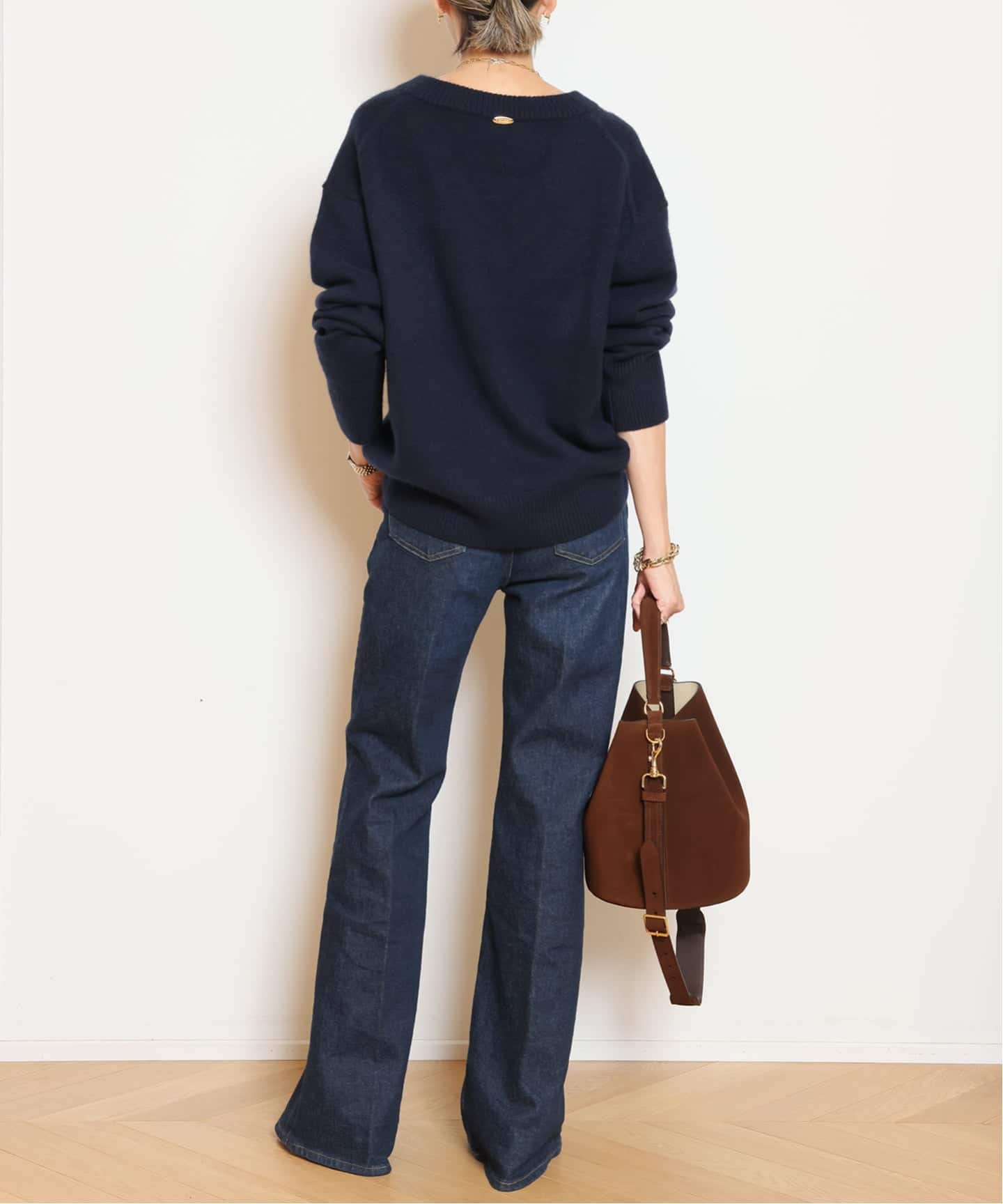 美品✨ MUSE ドゥーズィエム カシミヤ混 smooth Vネック ニット CASHY OVER Vネック プルオーバー（ニット／セーター）｜MUSE de