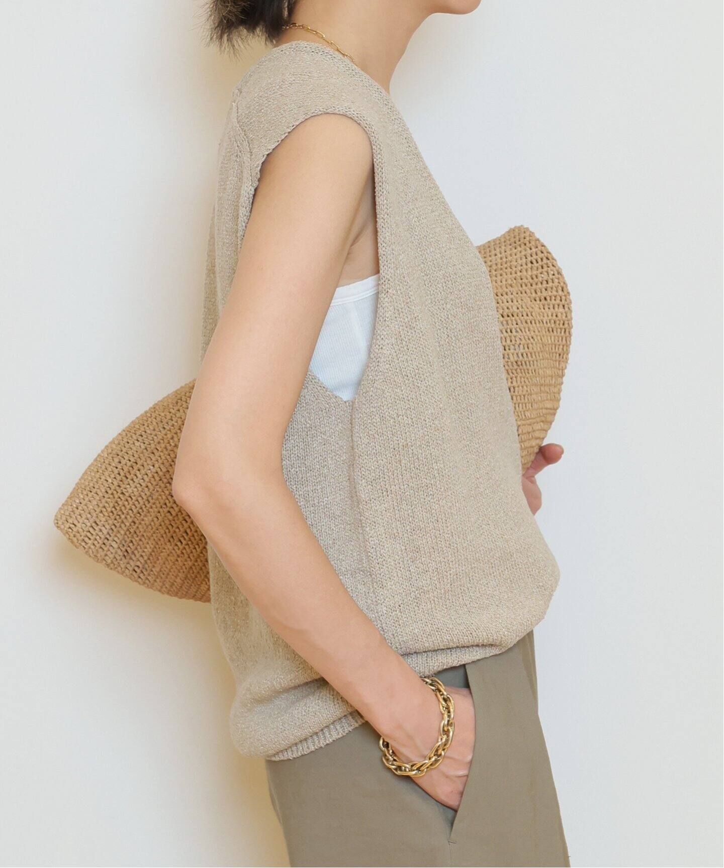 Lily Linen Vネック ベスト（ベスト）｜MUSE de Deuxieme Classe  