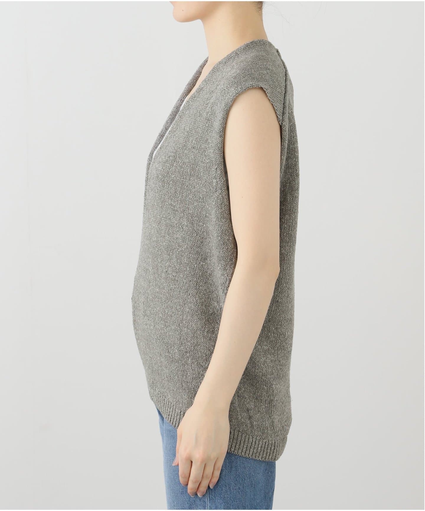 専用*MUSE Lily Linen Vネック ベスト グレー 新品未使用 Lily Linen Vネック ベスト（ベスト）｜MUSE de Deuxieme Classe