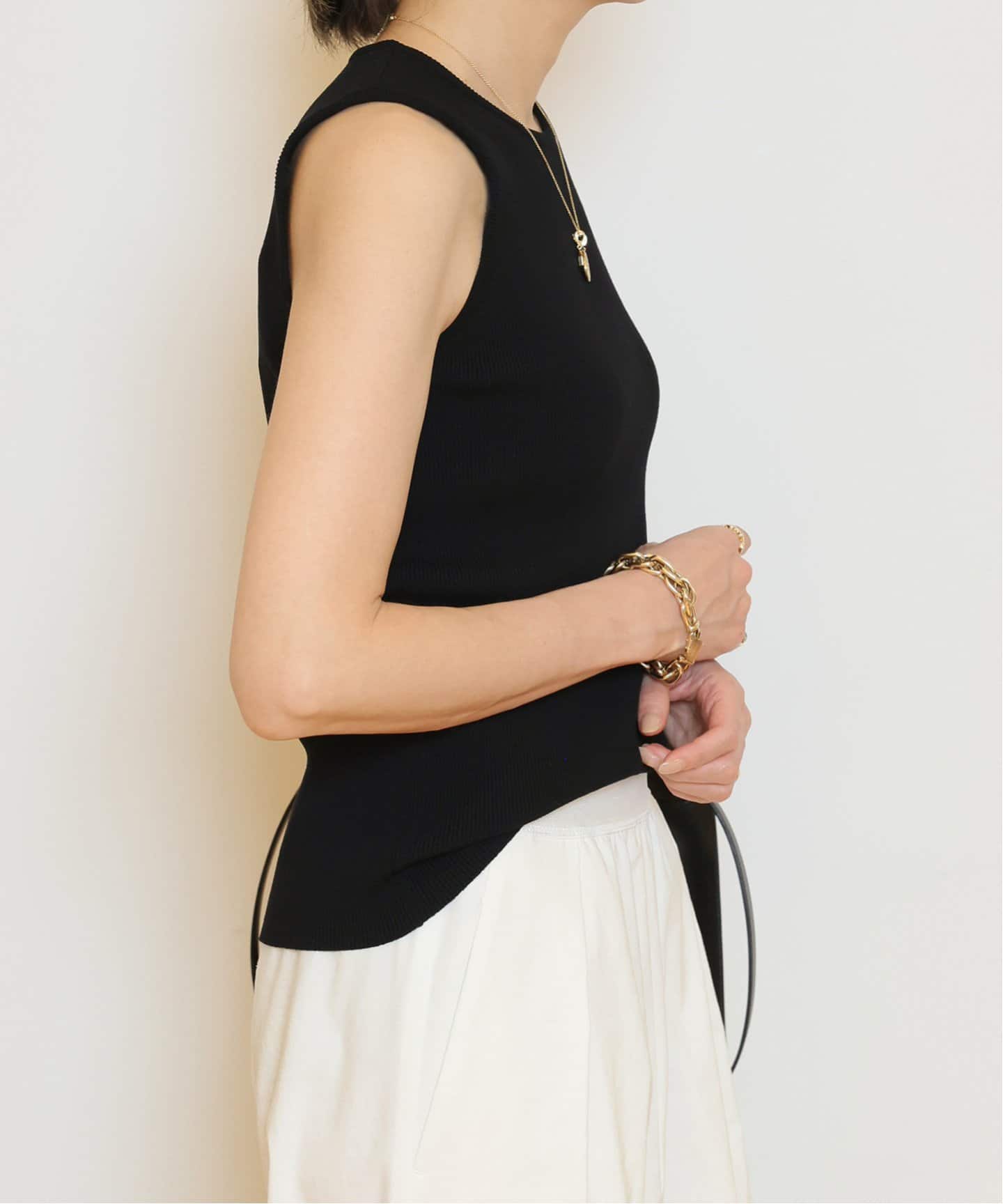 FDiner B CROP タンクトップドゥーズィエムクラス 白 新品タグ Diner B RIB CROP タンクトップ（ニット/セーター）｜Deuxieme