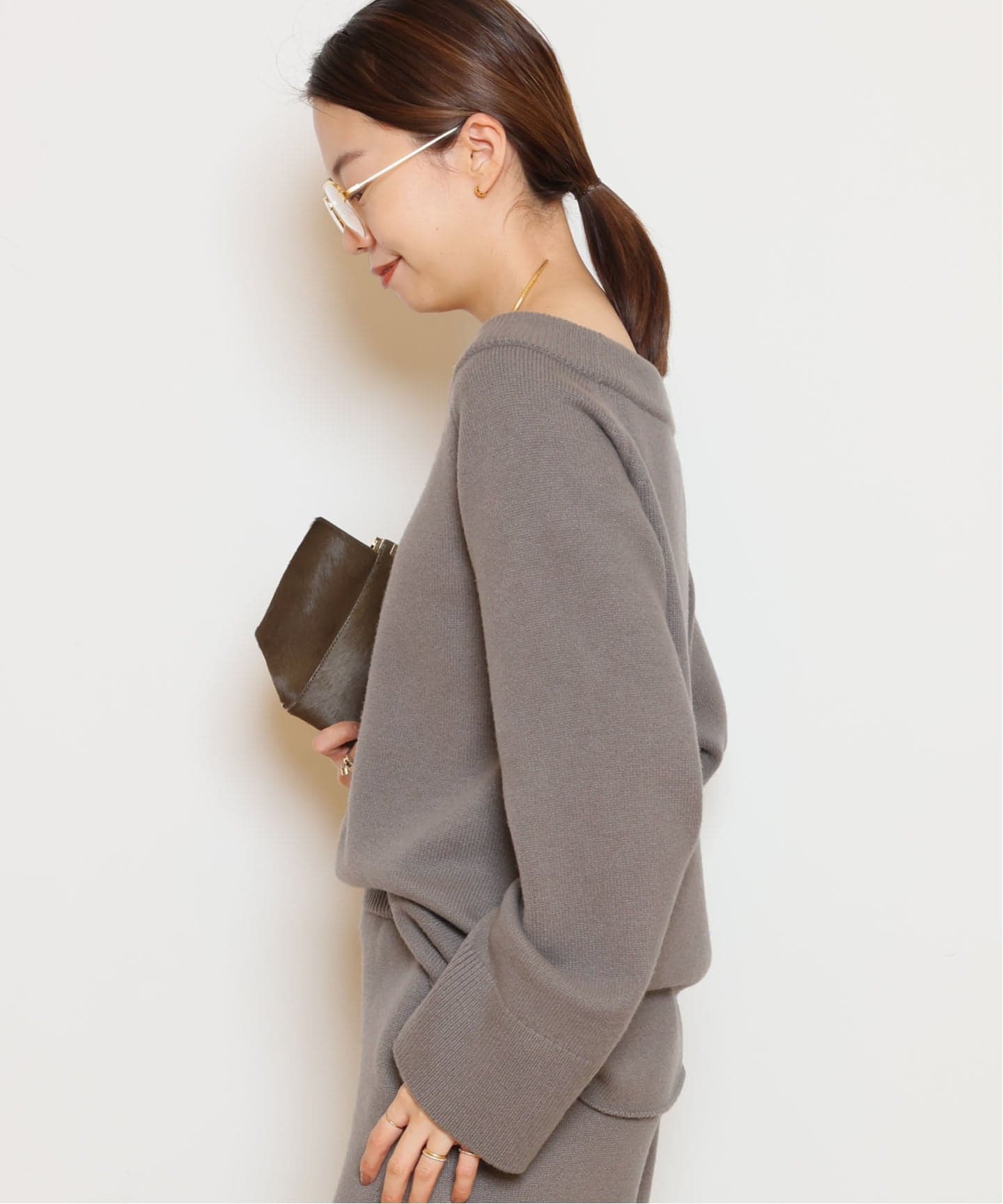 クリーニング済 定価3.9万 ドゥーズィエムクラス ミドルゲージVネックニット Deuxieme Classe（ドゥーズィエムクラス） ニット セーター *ミドル