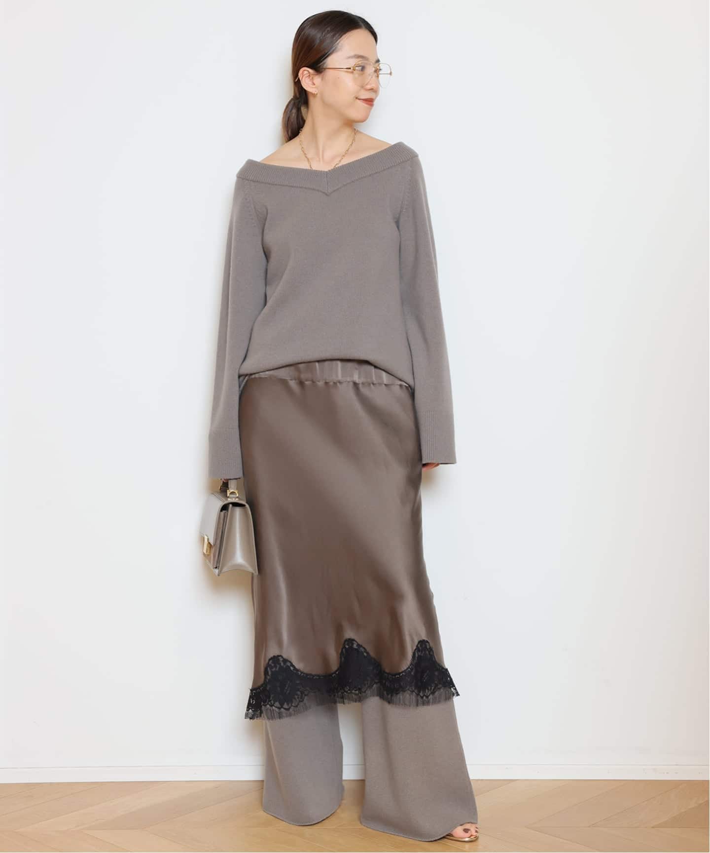 クリーニング済 定価3.9万 ドゥーズィエムクラス ミドルゲージVネックニット Deuxieme Classe（ドゥーズィエムクラス） ニット セーター *ミドル