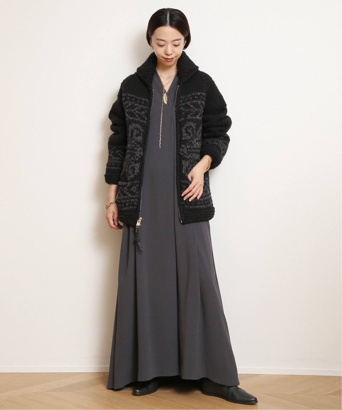 edit & co./エディット アンド コー】 LITHUANIAN LILY ZIP UP ニット  