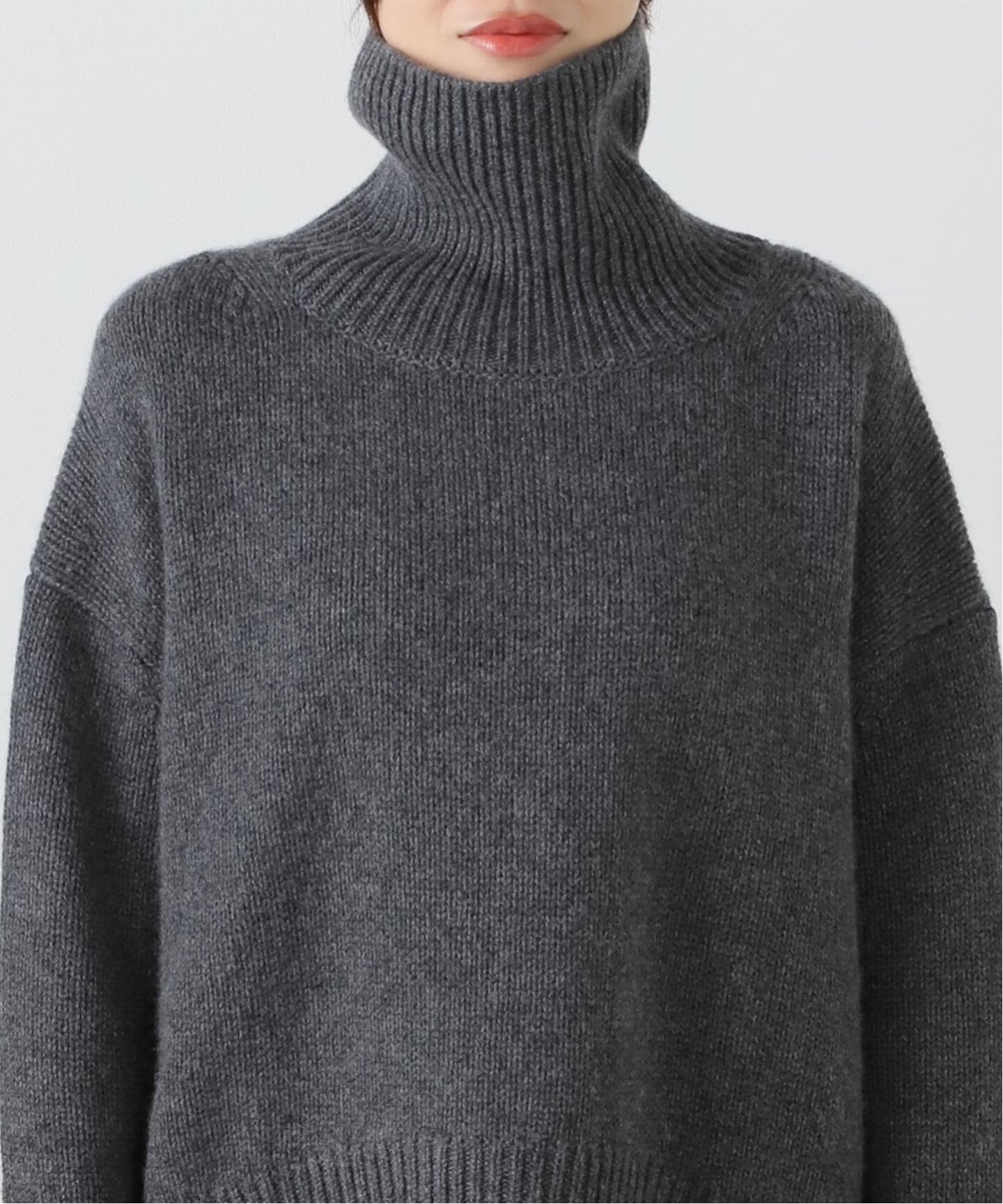 【新品】ドゥーズィエムクラス　リブタートルネック　ニット　グレー　ウール rib タートル（Tシャツ／カットソー）｜Deuxieme Classe