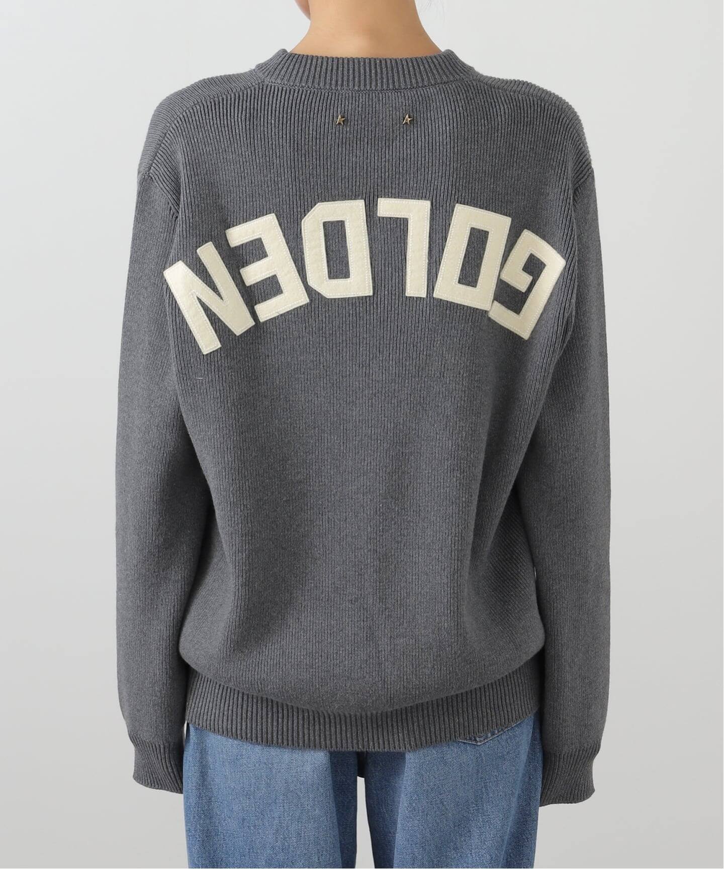 GOLDEN /ゴールデングース　ニットグレー GOLDEN GOOSE/ゴールデングース】BOYFRIEND クルーネックニット