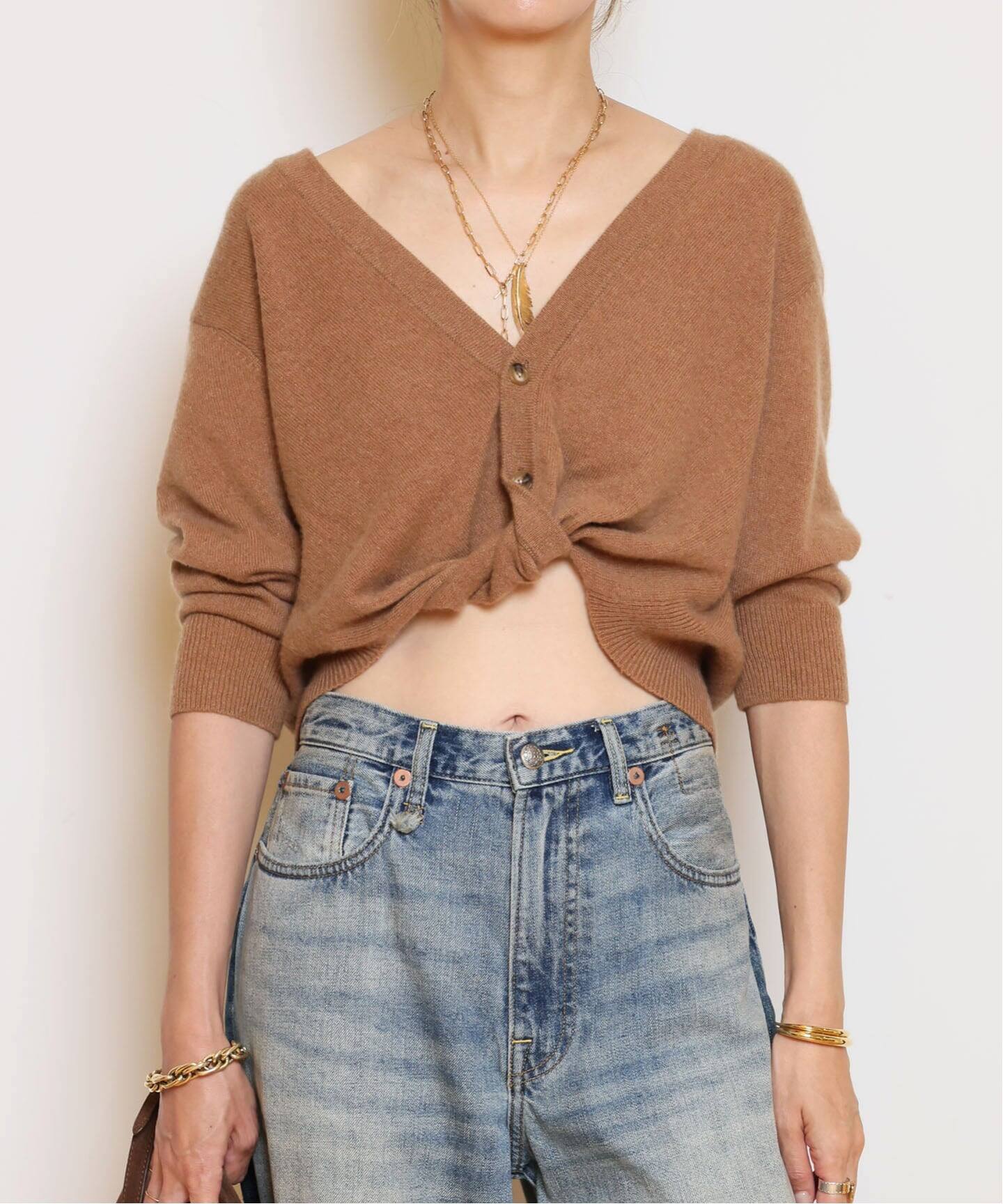 R13/アールサーティーン】3/4 SLEEVE TWISTED FRONT
