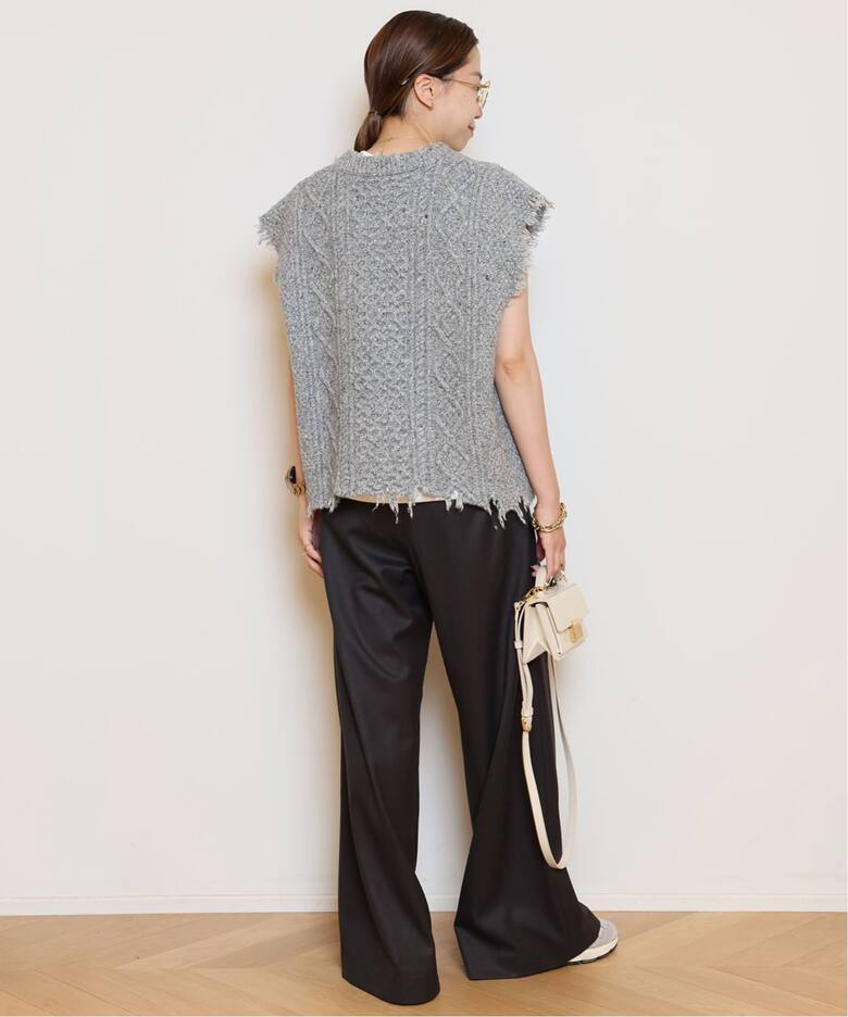 R13/アールサーティーン】BOYFRIEND CABLE SWEATER ベスト（ベスト 
