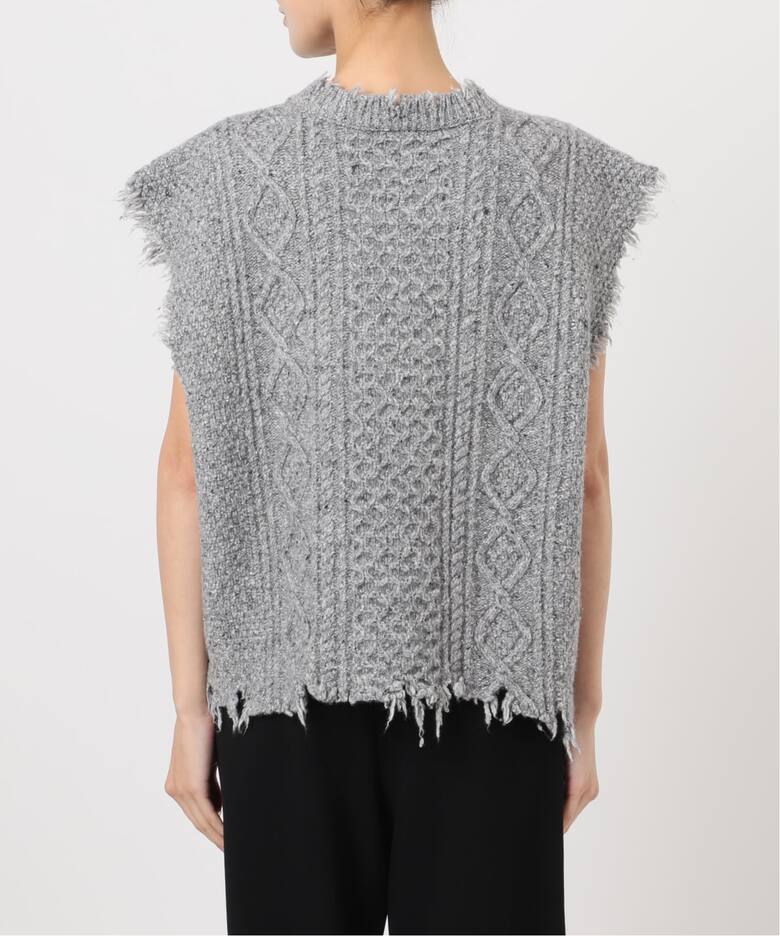 R13/アールサーティーン】BOYFRIEND CABLE SWEATER ベスト（ベスト 