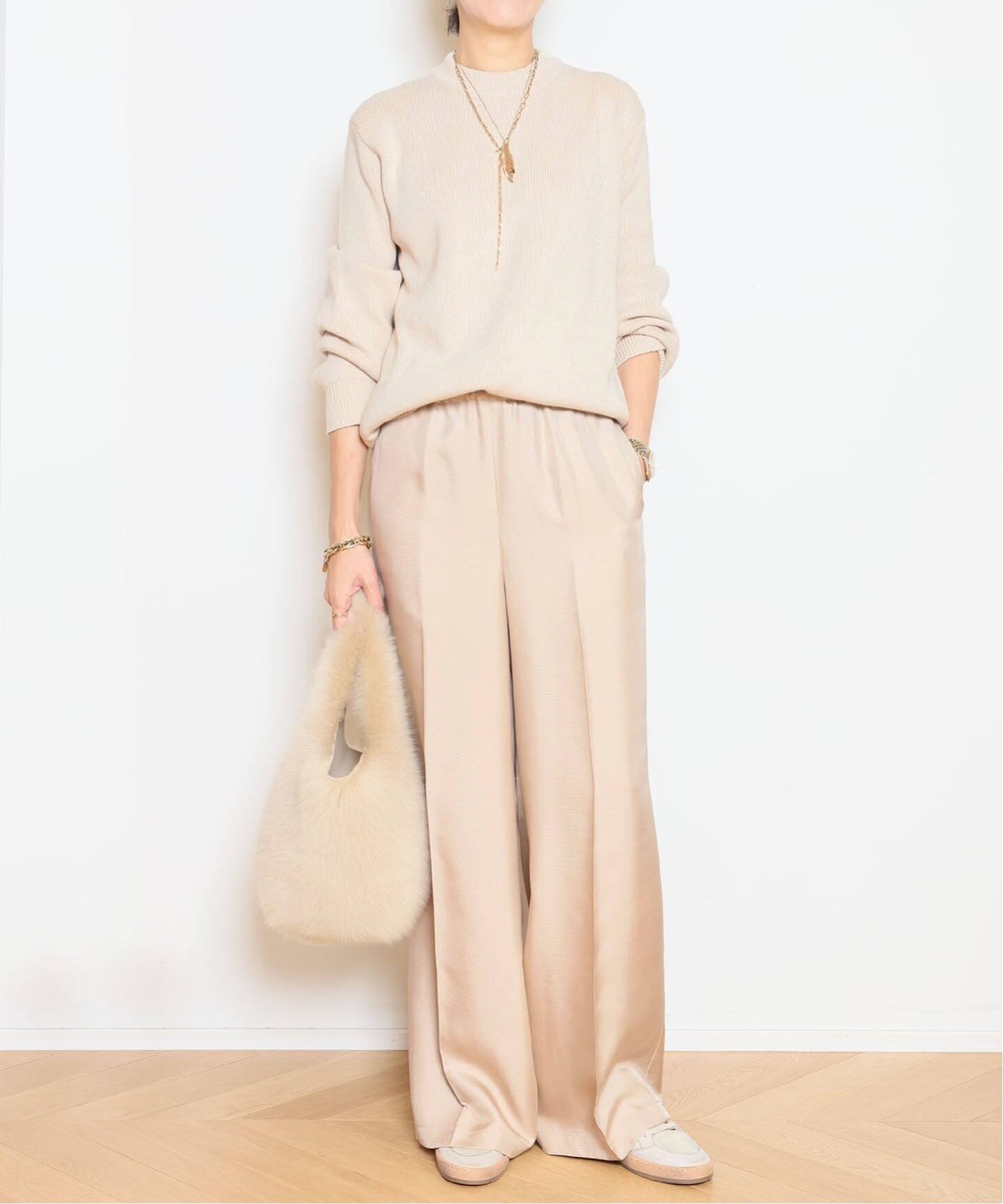 GOLDEN /ゴールデングース　クルーネックBOYFRIENDニット GOLDEN W S BOYFRIEND KNIT CREW NECK COTTON WITH LOGO（ニット