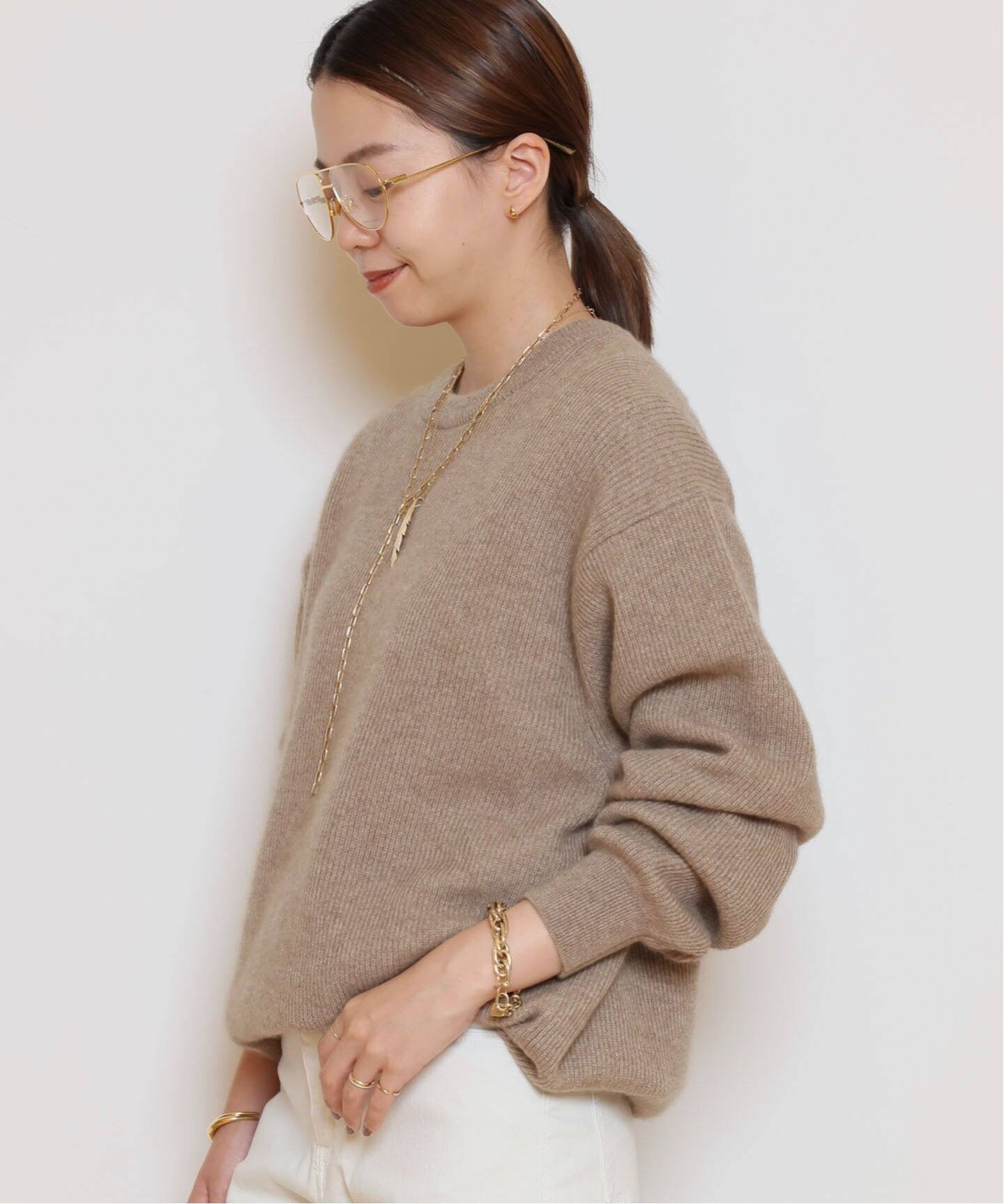 HERILL/ヘリル】Cashmere rib stitch ニット（ニット／セーター