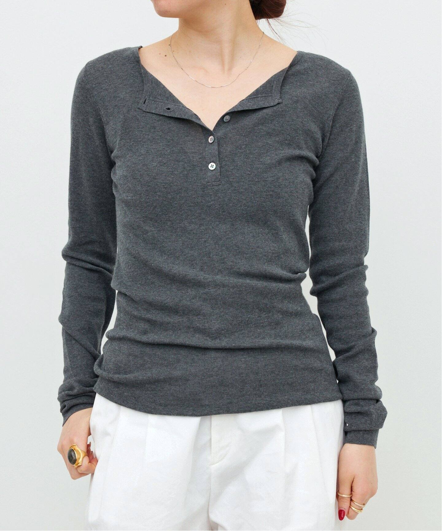 GOOD GRIEF!/グッド グリーフ】 HENRY RIB KNIT TOP（ニット／セーター  