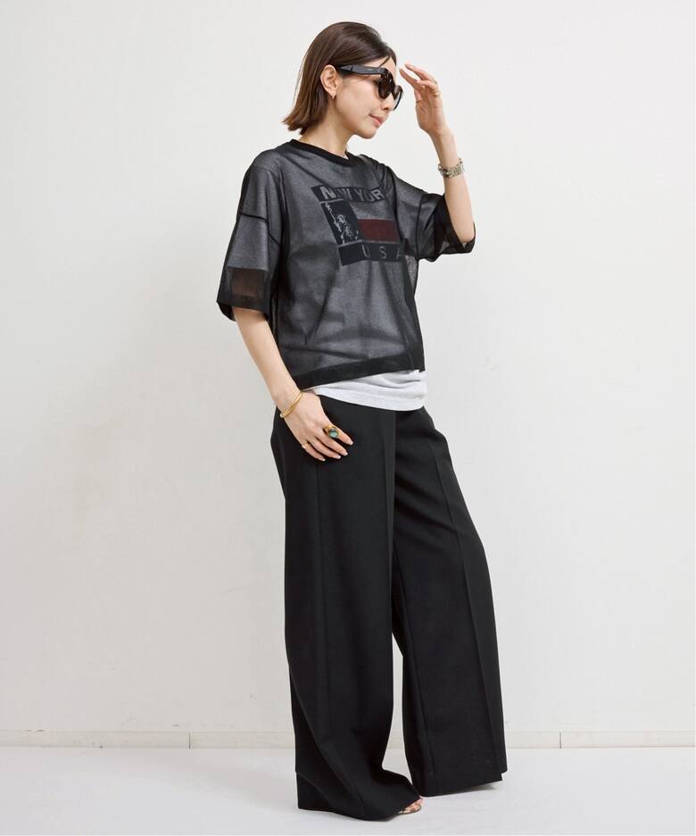 Sheer T-shirts（ニット／セーター）｜L 