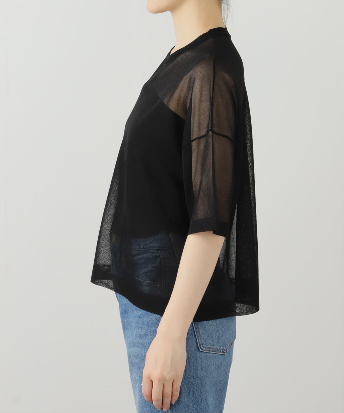 トップス L'Appartement Sheer Border T Shirt トップス L'Appartement Sheer Border T Shirt Border Sheer