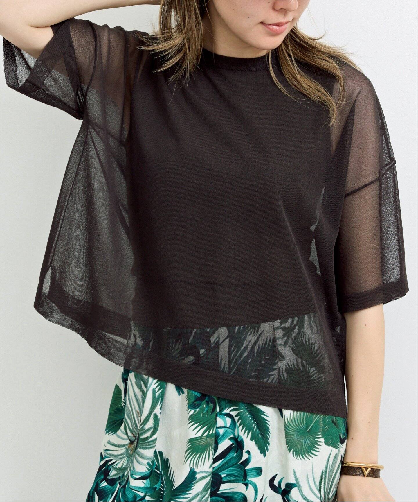 Sheer T-shirts（ニット／セーター）｜L