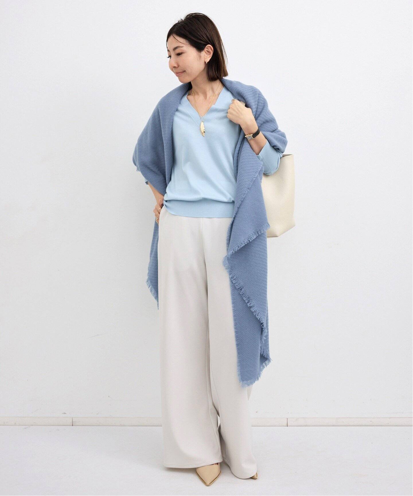 WISH High Gauge V Neck Pullover（ニット／セーター）｜L