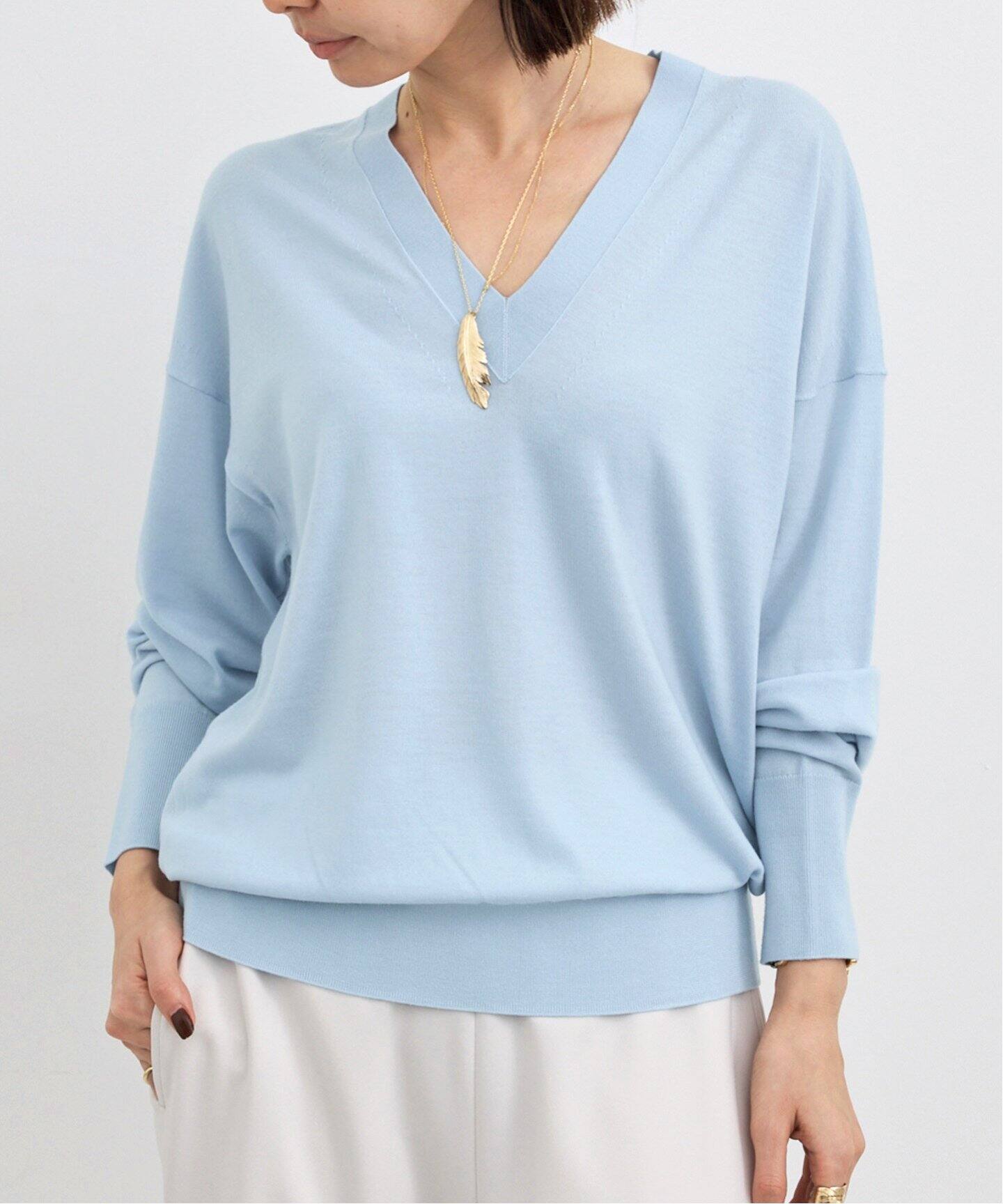 WISH High Gauge V Neck Pullover（ニット／セーター）｜L