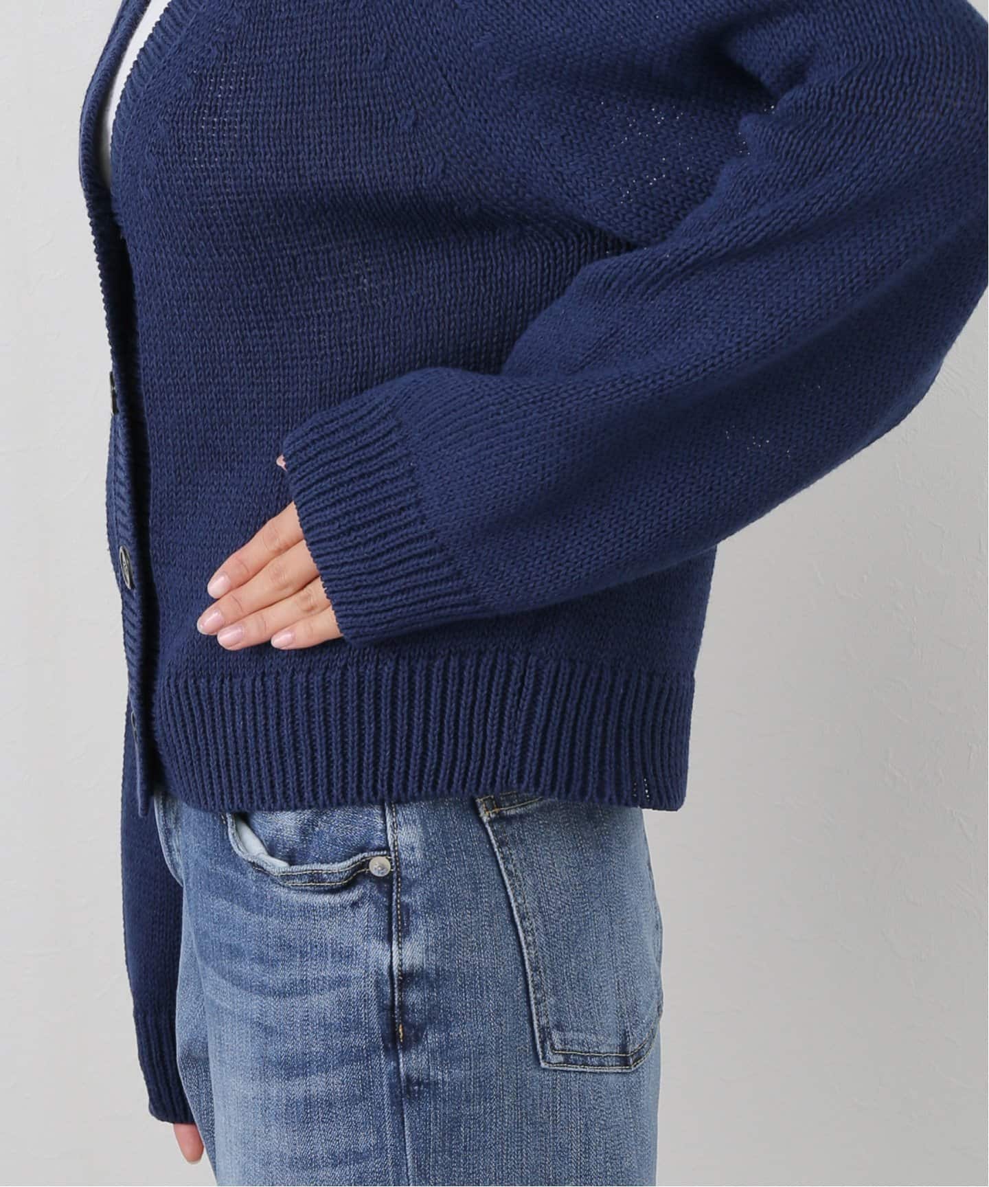 極美品　アパルトモン シルクコットン 2Way カーディガン ネイビー 2WAY KNIT CARDIGAN（カーディガン）｜L'Appartement