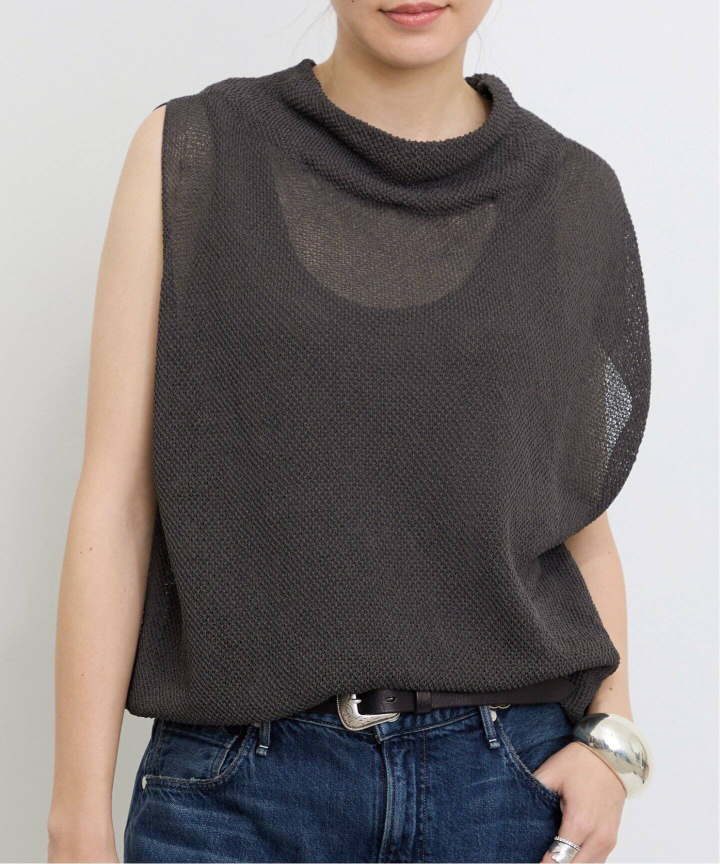 L’appartement タートルネックAsymmetry Knit 黒 ASYMMETRY KNIT（ニット／セーター）｜L'Appartement（アパルトモン