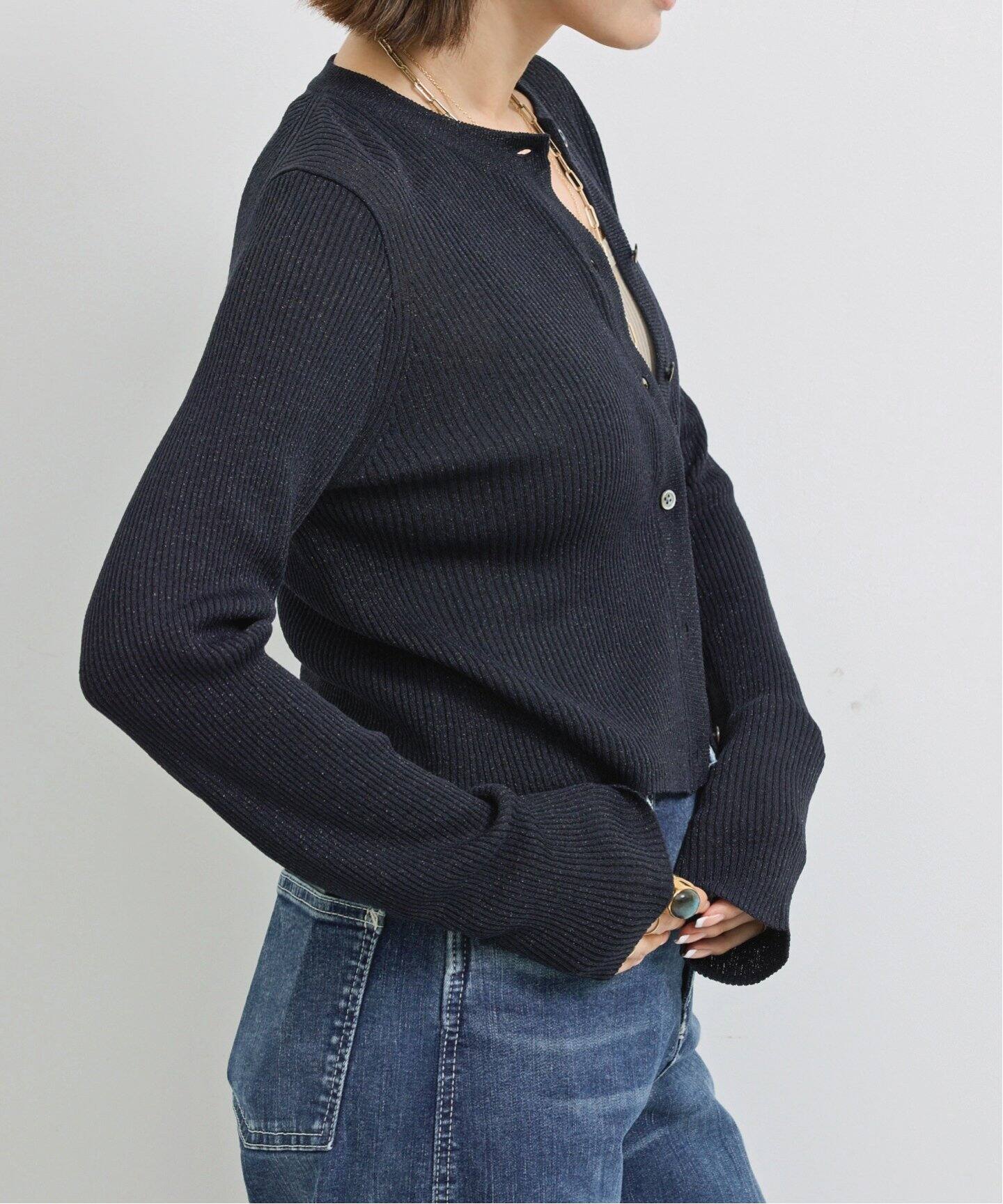 L’Appartmentアパルトモン購入ニットグローブ　ブラックIENA WISH High Gauge V Neck Pullover（ニット／セーター）｜L