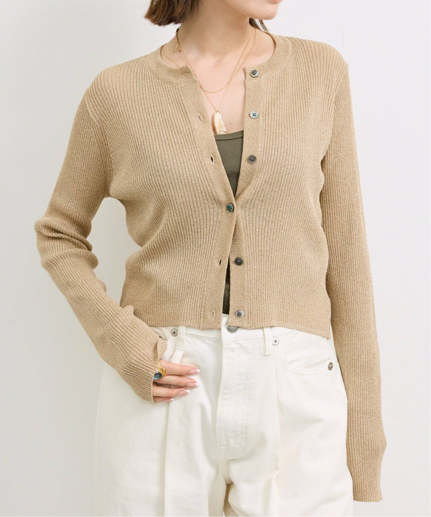 Rib Knit Cardigan（カーディガン）｜L