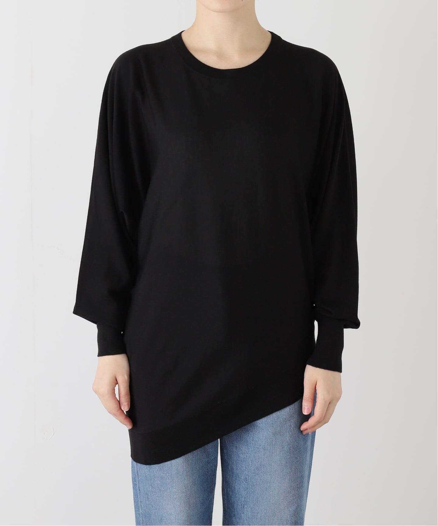 WISH DOLMAN ASYMMETRY PULL OVER（ニット／セーター）｜L