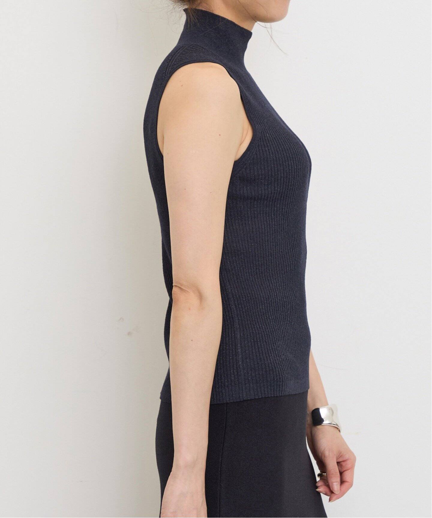 No Sleeve Rib Knit（ニット／セーター）｜L 