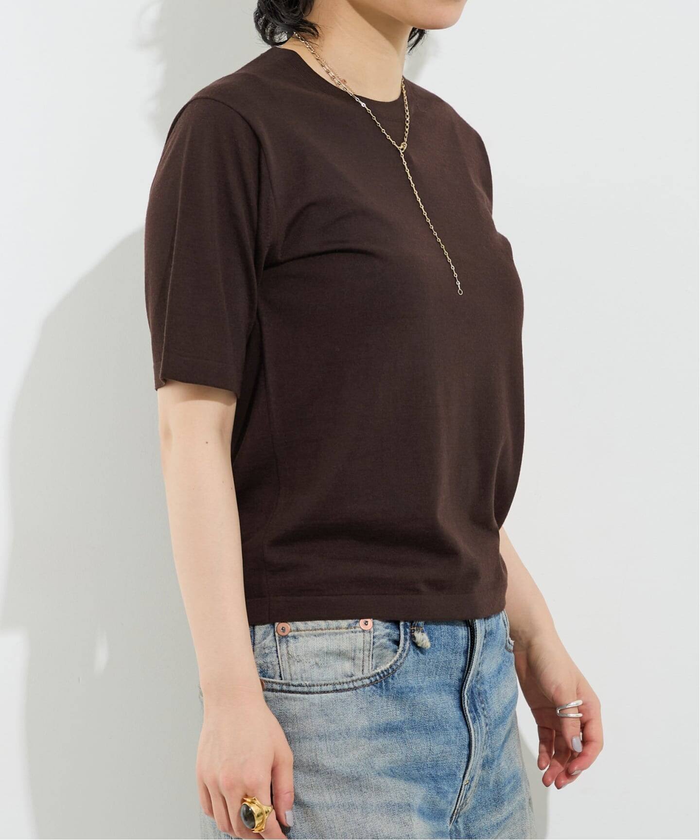 WISH HALF SLEEVE KNIT（ニット／セーター）｜L