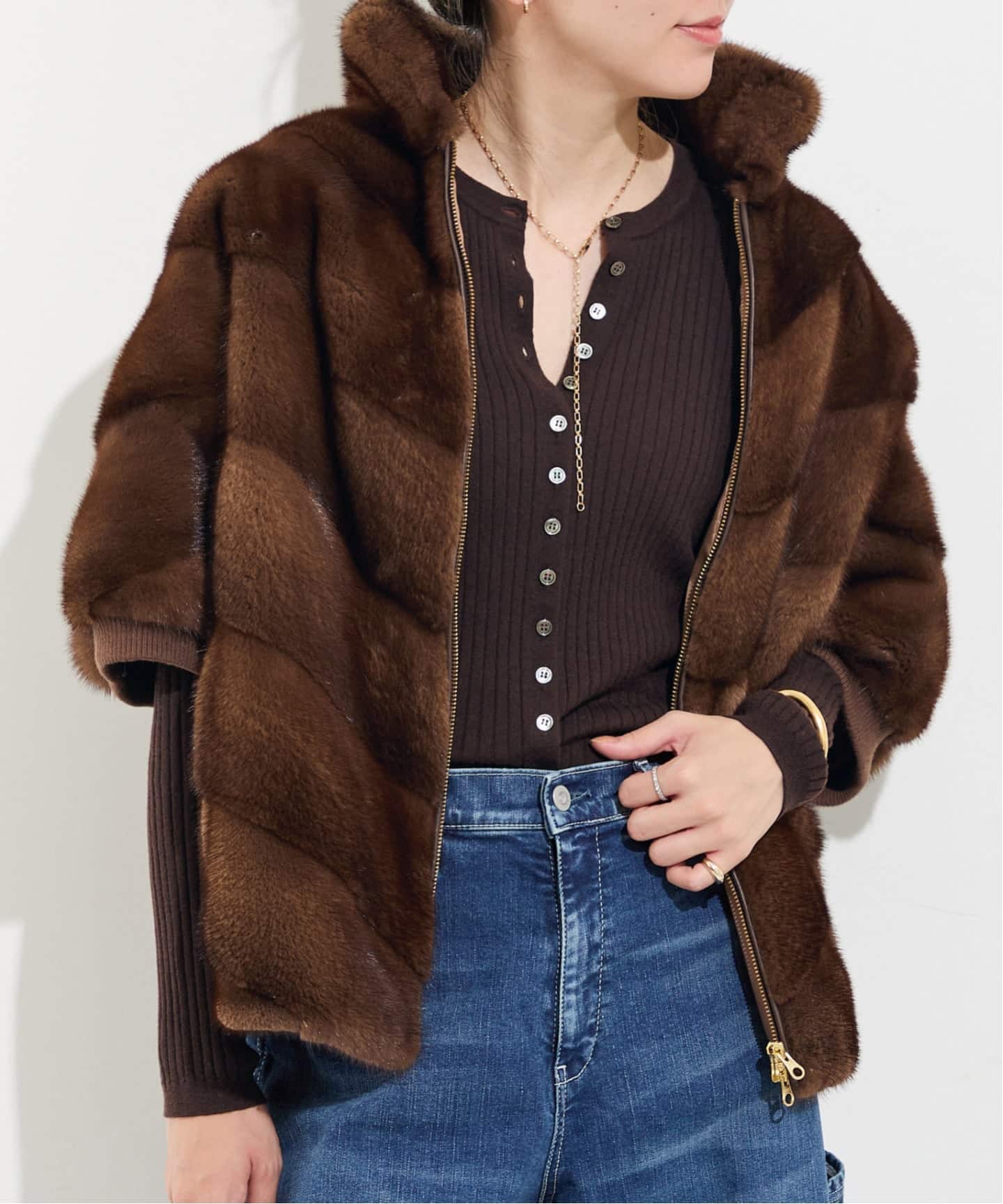 RIB KNIT with BUTTON（ニット／セーター）｜L'Appartement