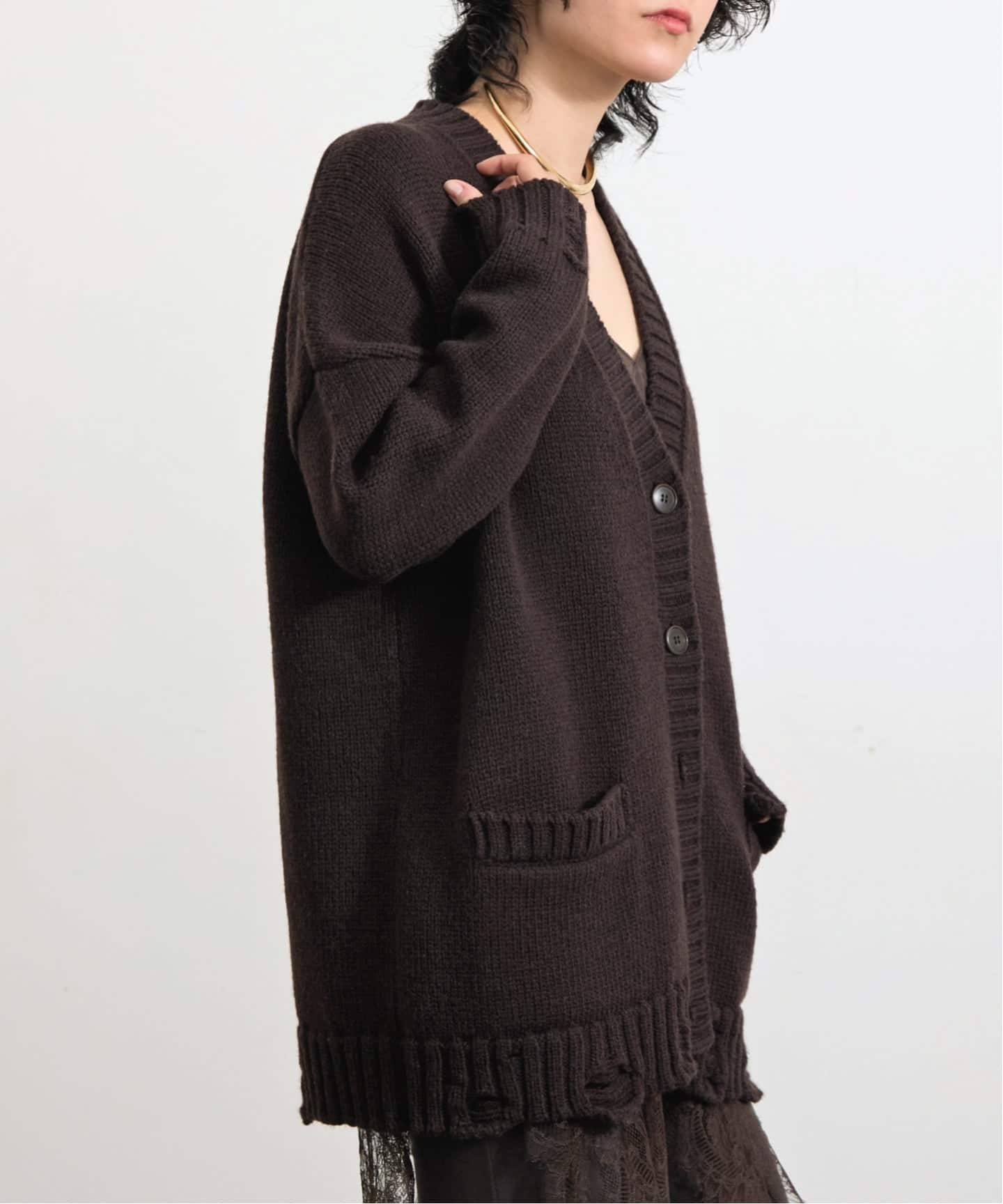 即納！L'Appartement アパルトモン ダメージ カーディガン Damage Knit Cardigan（カーディガン）｜L'Appartement（アパルトモン