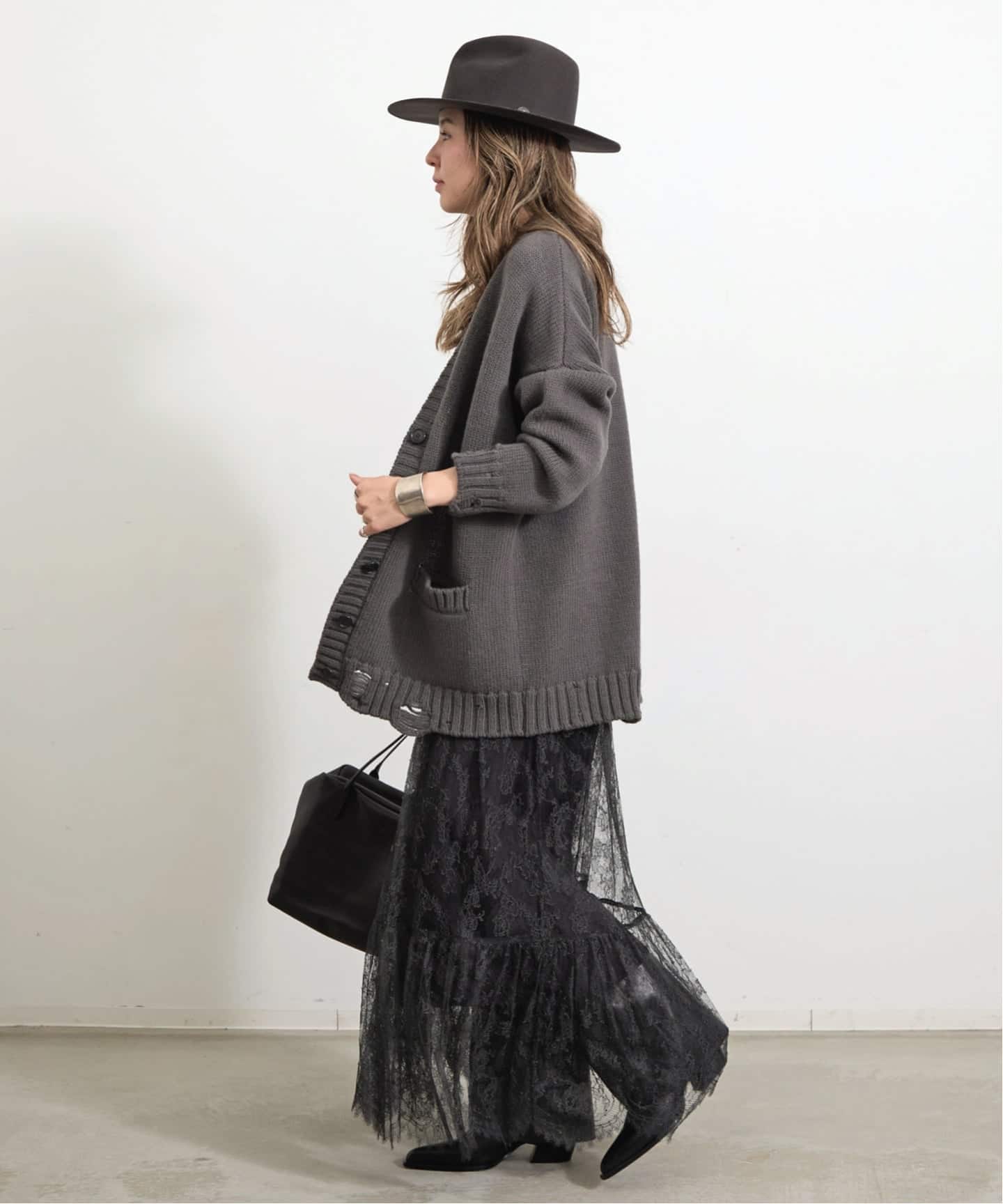 予約》Damage Knit Cardigan（カーディガン）｜L'Appartement