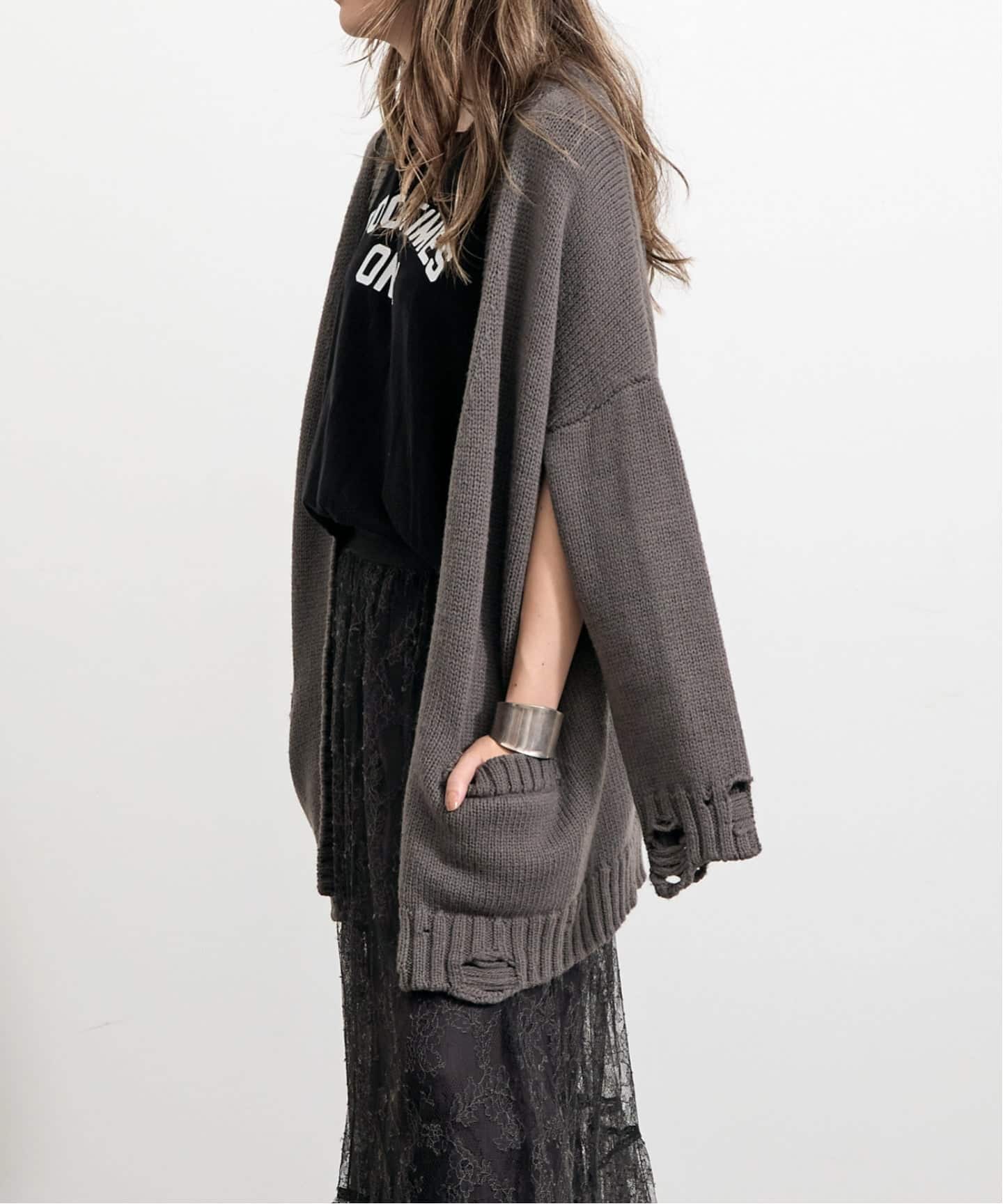 予約》Damage Knit Cardigan（カーディガン）｜L'Appartement
