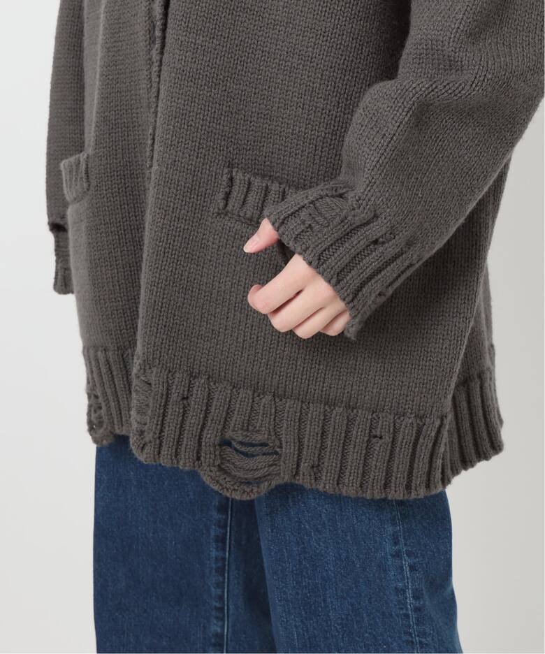 Damage Knit Cardigan（カーディガン）｜L 
