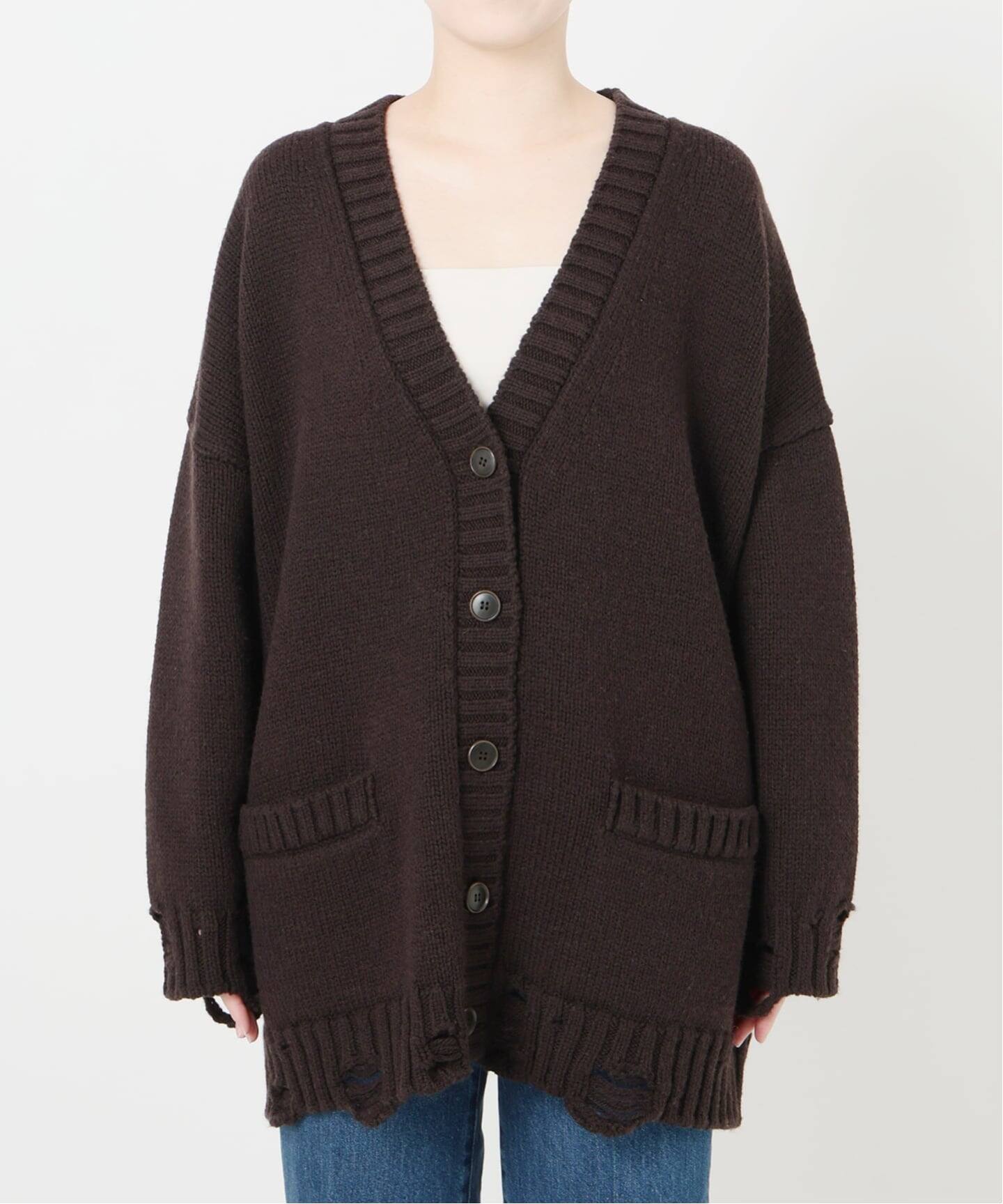 即納！L'Appartement アパルトモン ダメージ カーディガン Damage Knit Cardigan（カーディガン）｜L'Appartement（アパルトモン