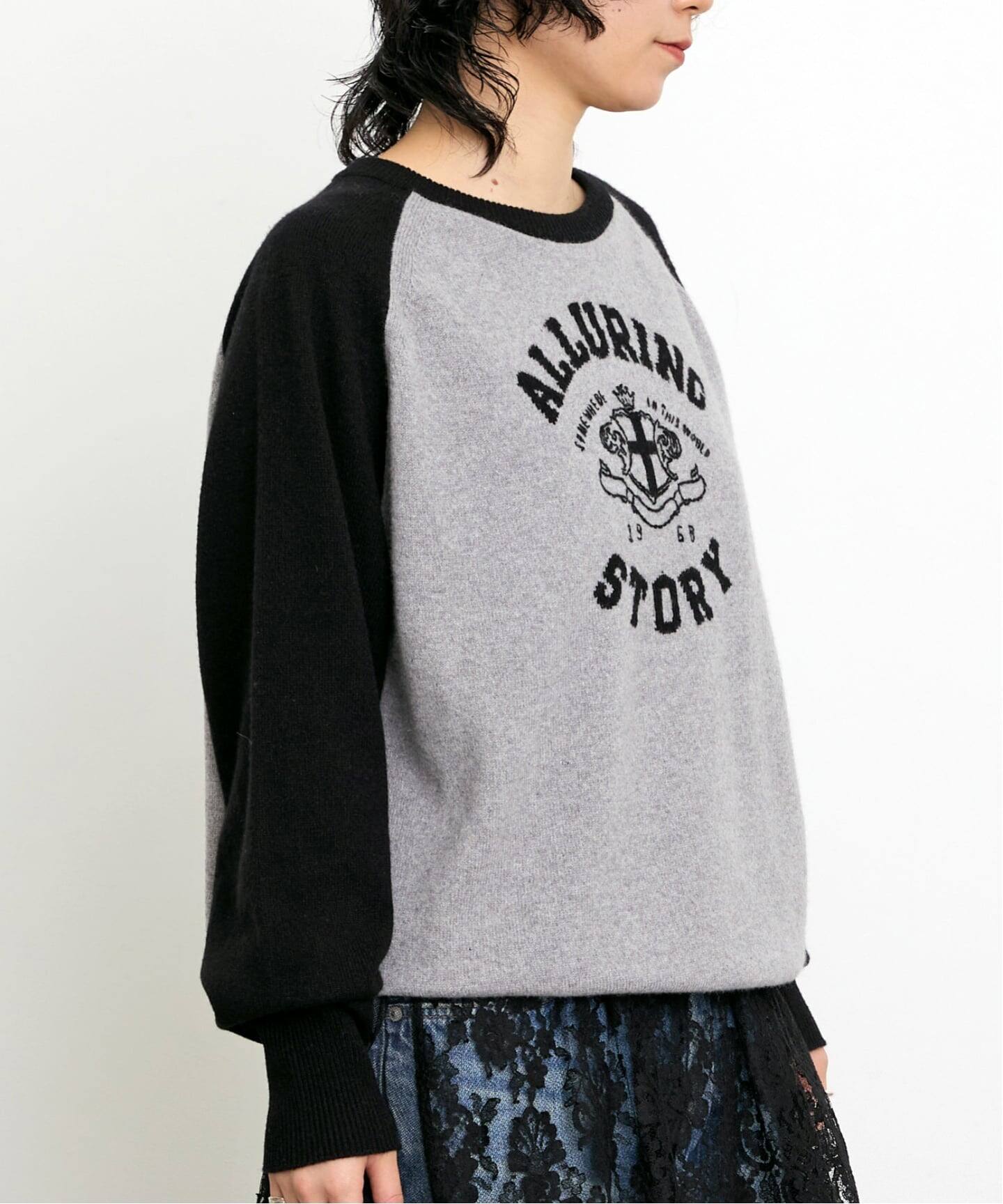 L'Appartement Cashmere knit Cap ブラック CASHMERE INTARSIA KNIT（ニット／セーター）｜L'Appartement