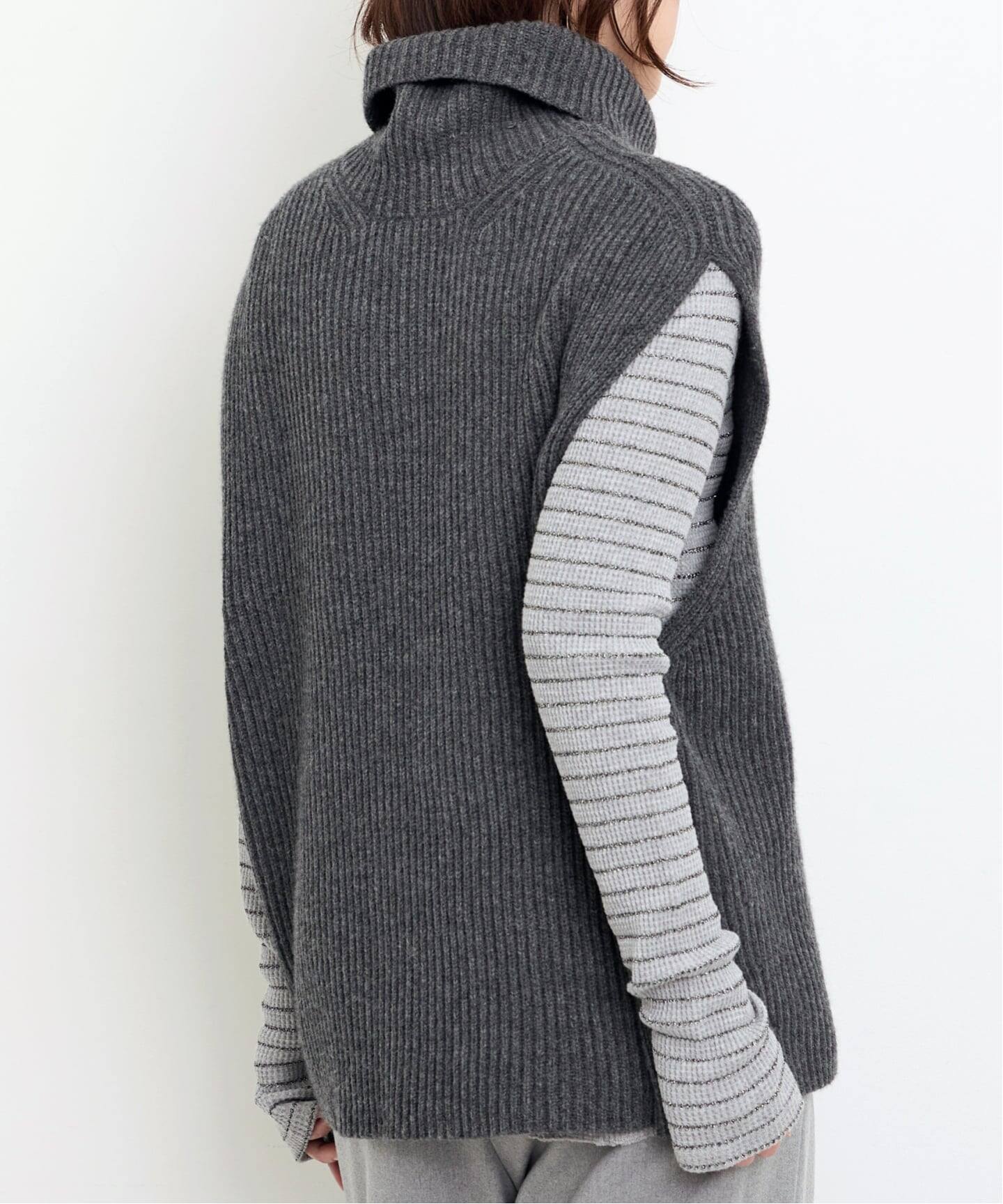 R2W/アールツーダブリュー】 ZIPPER KNIT VEST（ニット／セーター）｜L