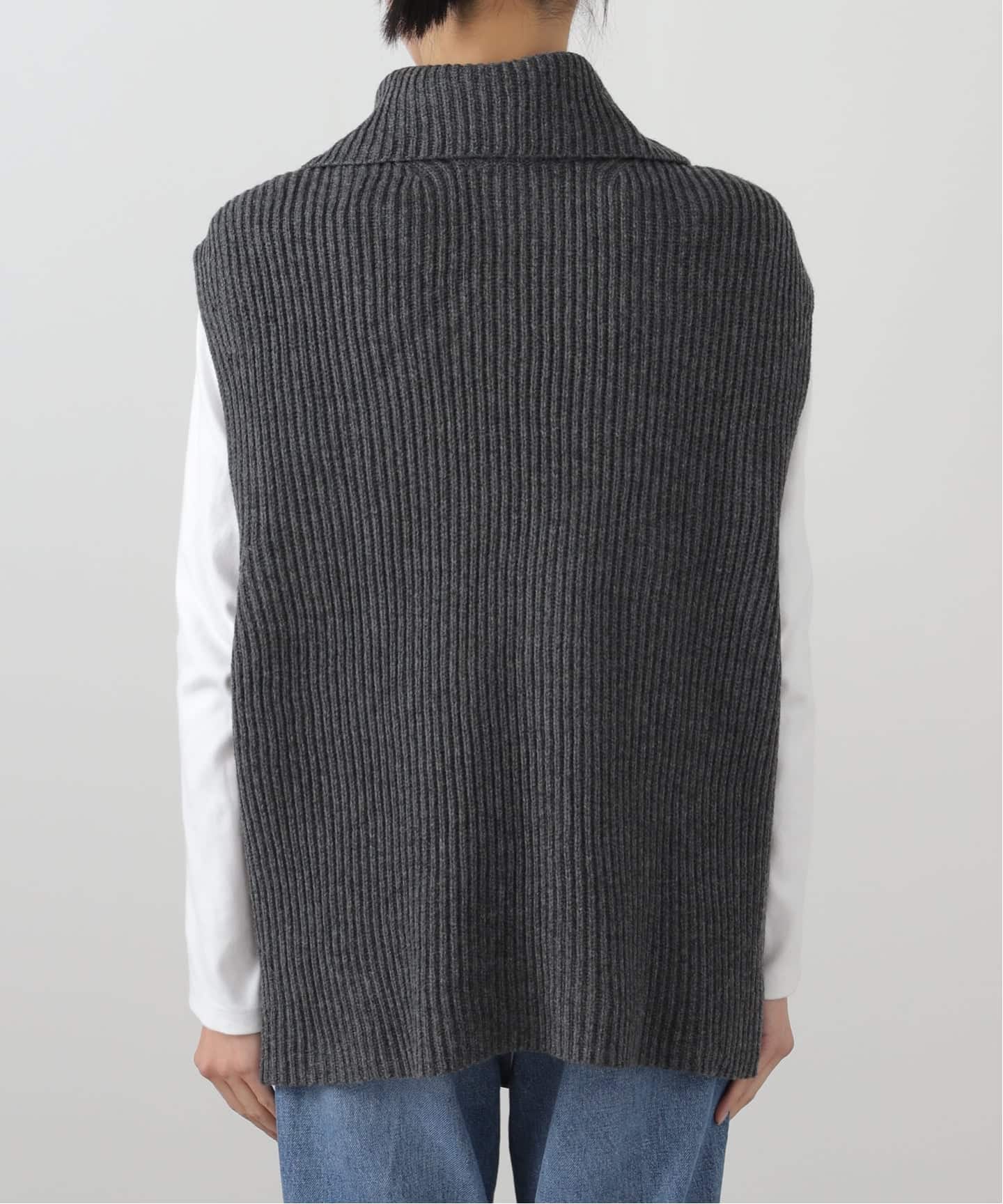 R2W/アールツーダブリュー】 ZIPPER KNIT VEST（ニット／セーター）｜L