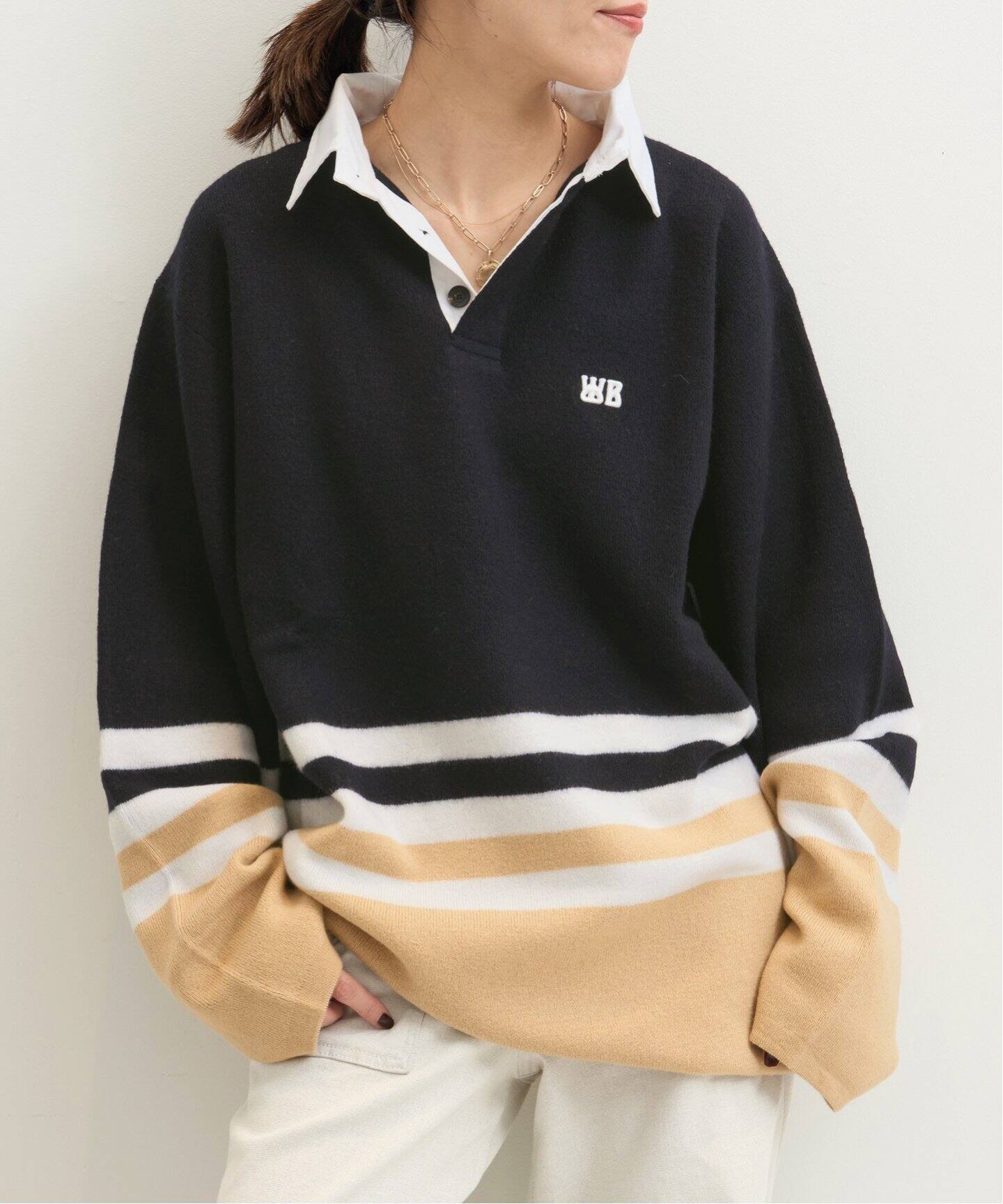 WALES BONNER/ウェールズ ボナー】 POLO KNIT（ニット／セーター）｜L 
