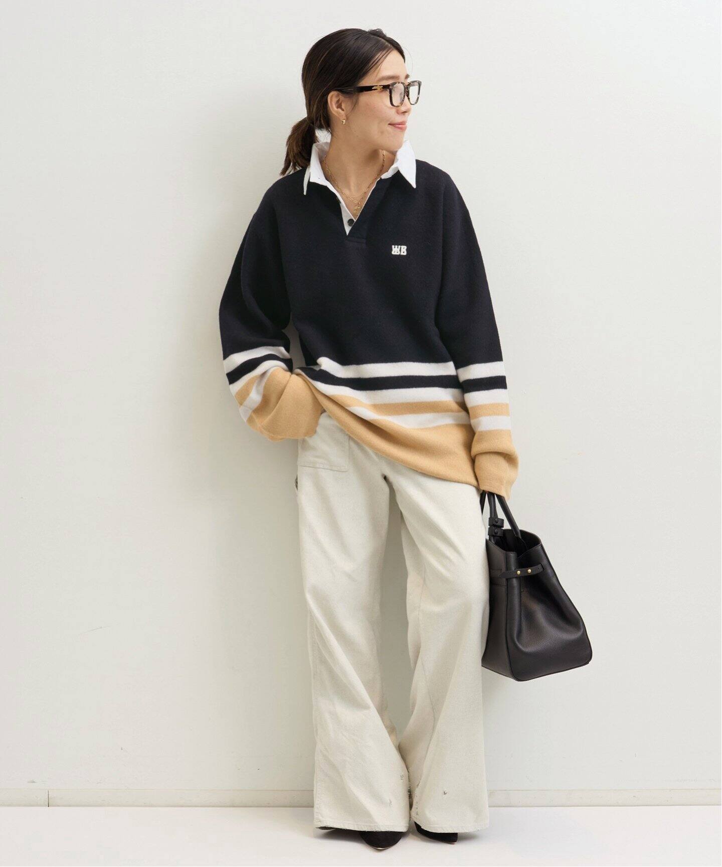 WALES BONNER/ウェールズ ボナー】 POLO KNIT（ニット／セーター）｜L 