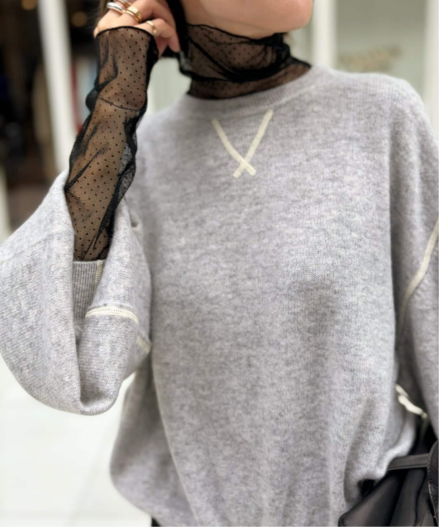 未使用 アパルトモン B/N Volume Knit ボリュームニット Short volume knit pullover | Judin