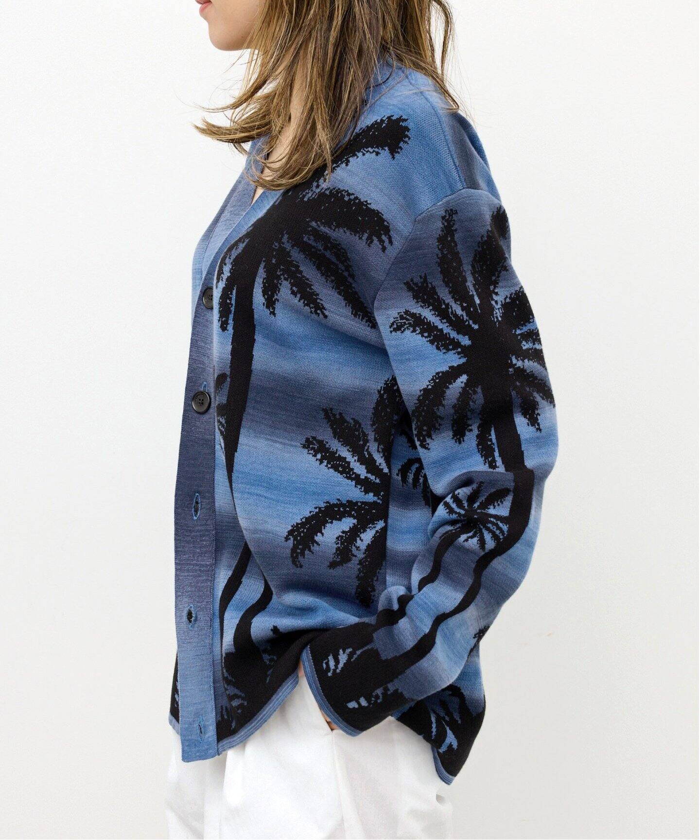 LANEUS/ラネウス】 PALMTREE KNITTED CARDIGAN（カーディガン）｜L  