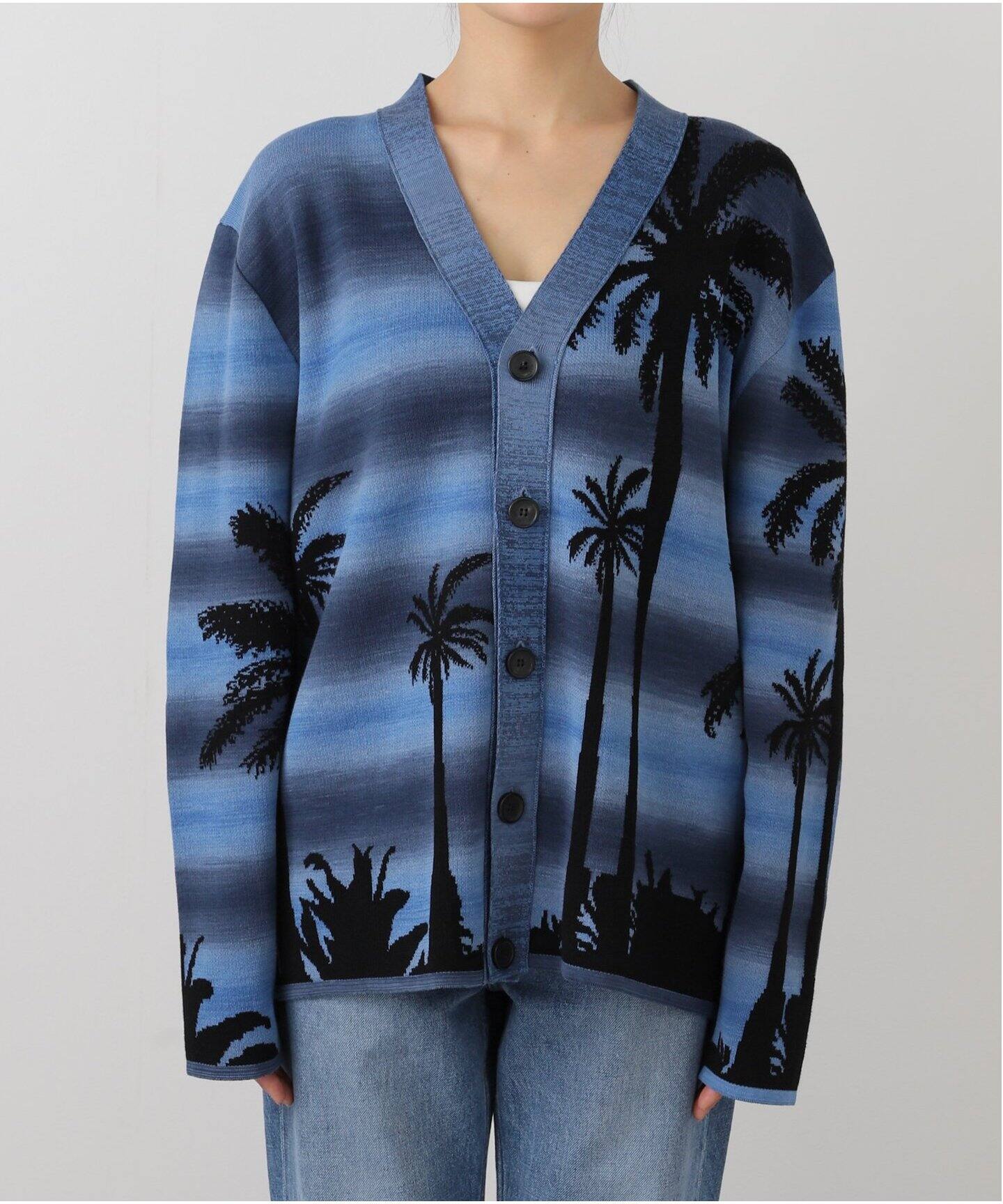LANEUS/ラネウス】 PALMTREE KNITTED CARDIGAN（カーディガン）｜L 