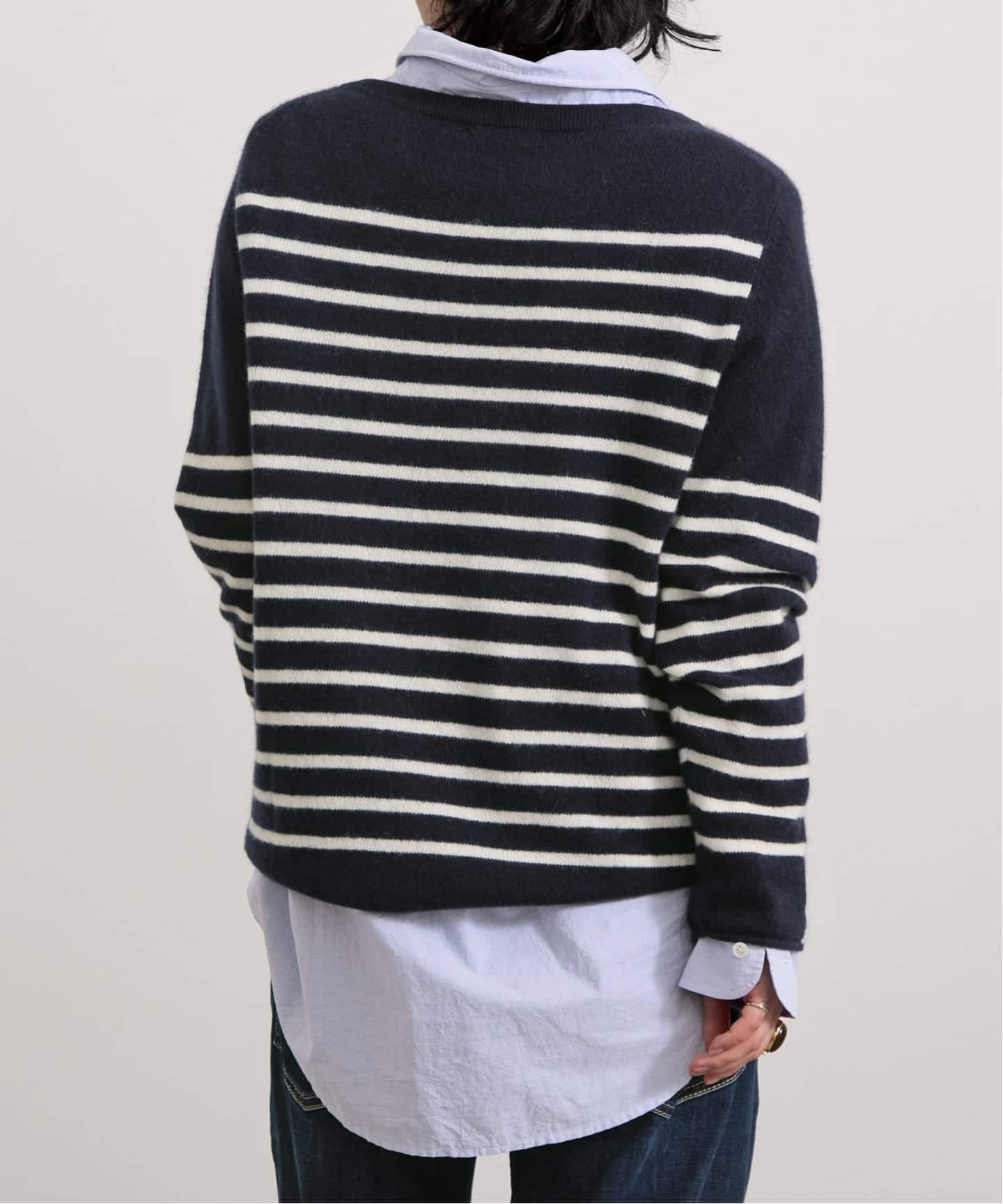 アパルトモンCASHMERE FRENCH MARINE BORDER COUTURE D'ADAM/クチュール ド アダム】 CASHMERE FRENCH MARINE