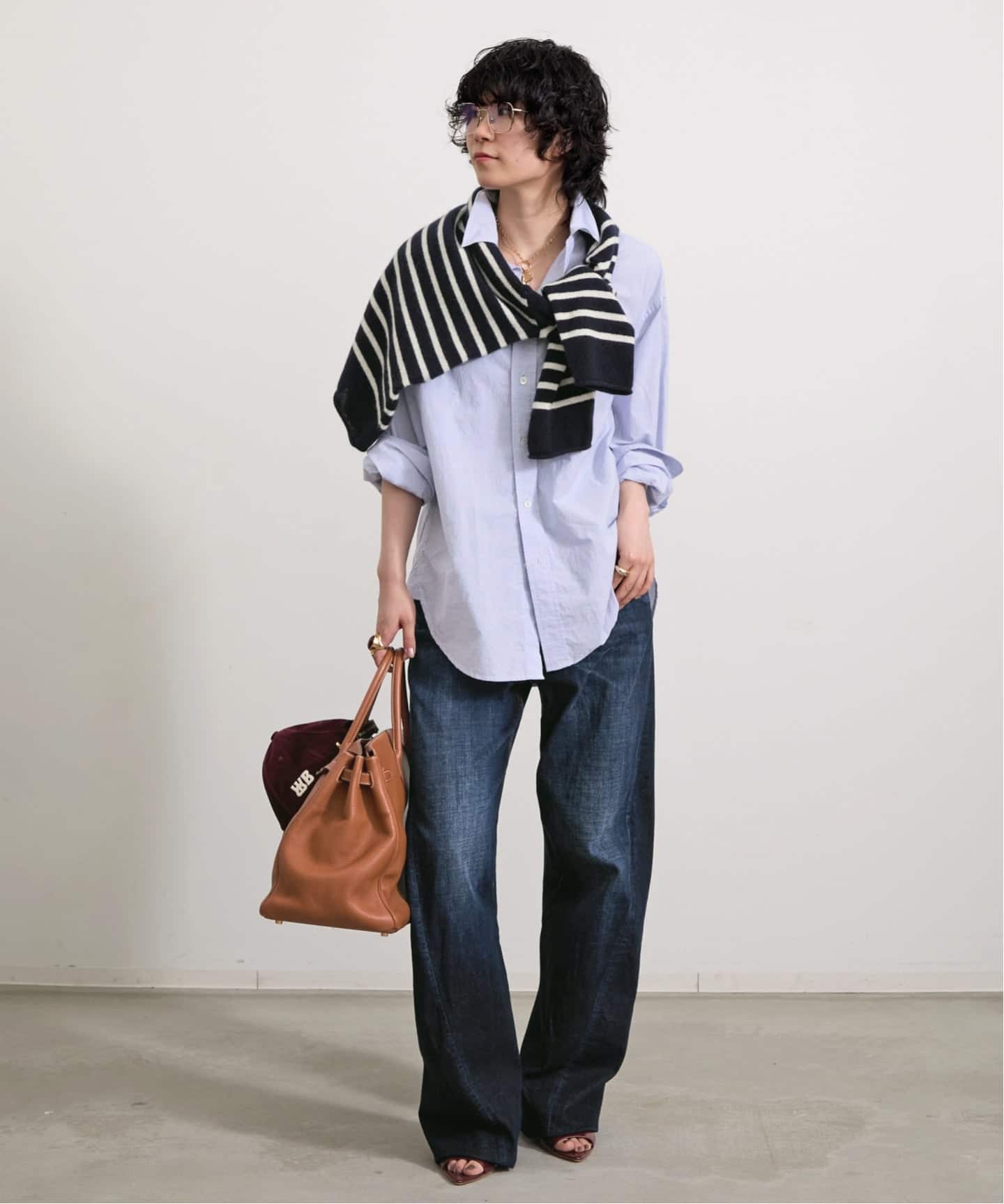 アパルトモンCASHMERE FRENCH MARINE BORDER COUTURE D'ADAM/クチュール ド アダム】 CASHMERE FRENCH MARINE