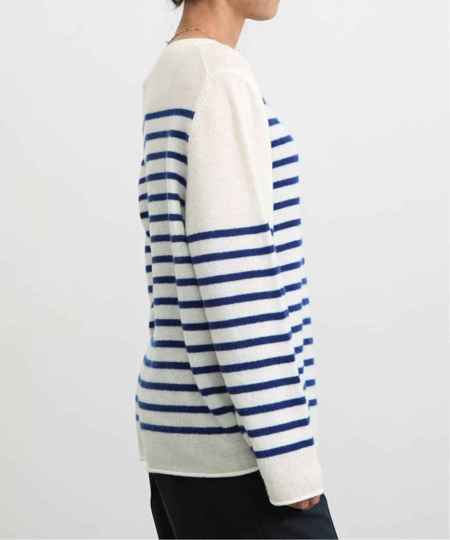 アパルトモンCASHMERE FRENCH MARINE BORDER COUTURE D'ADAM/クチュール ド アダム】 CASHMERE FRENCH MARINE